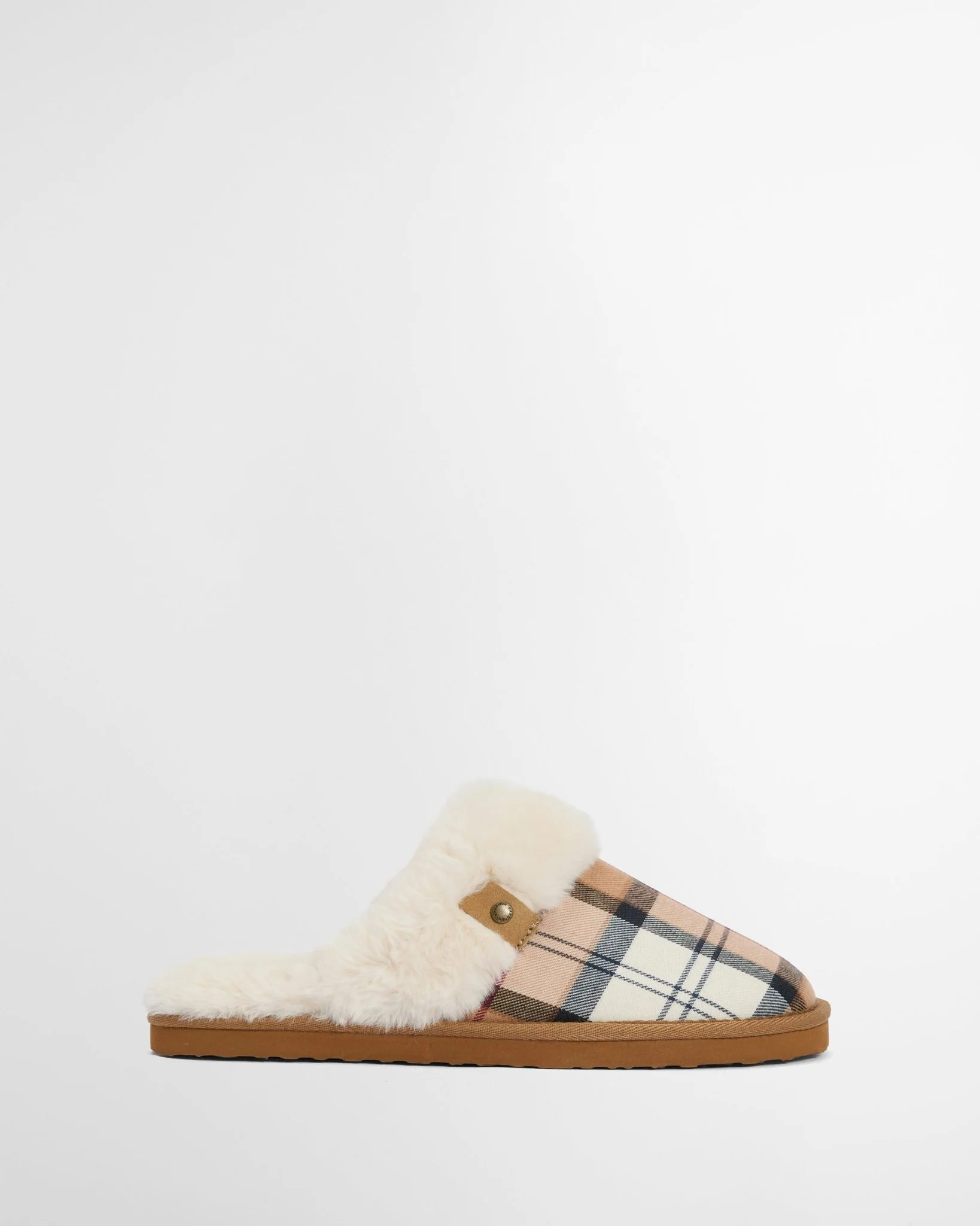 Barbour Claudia Tartan Mule Slipper Hessian Tartan