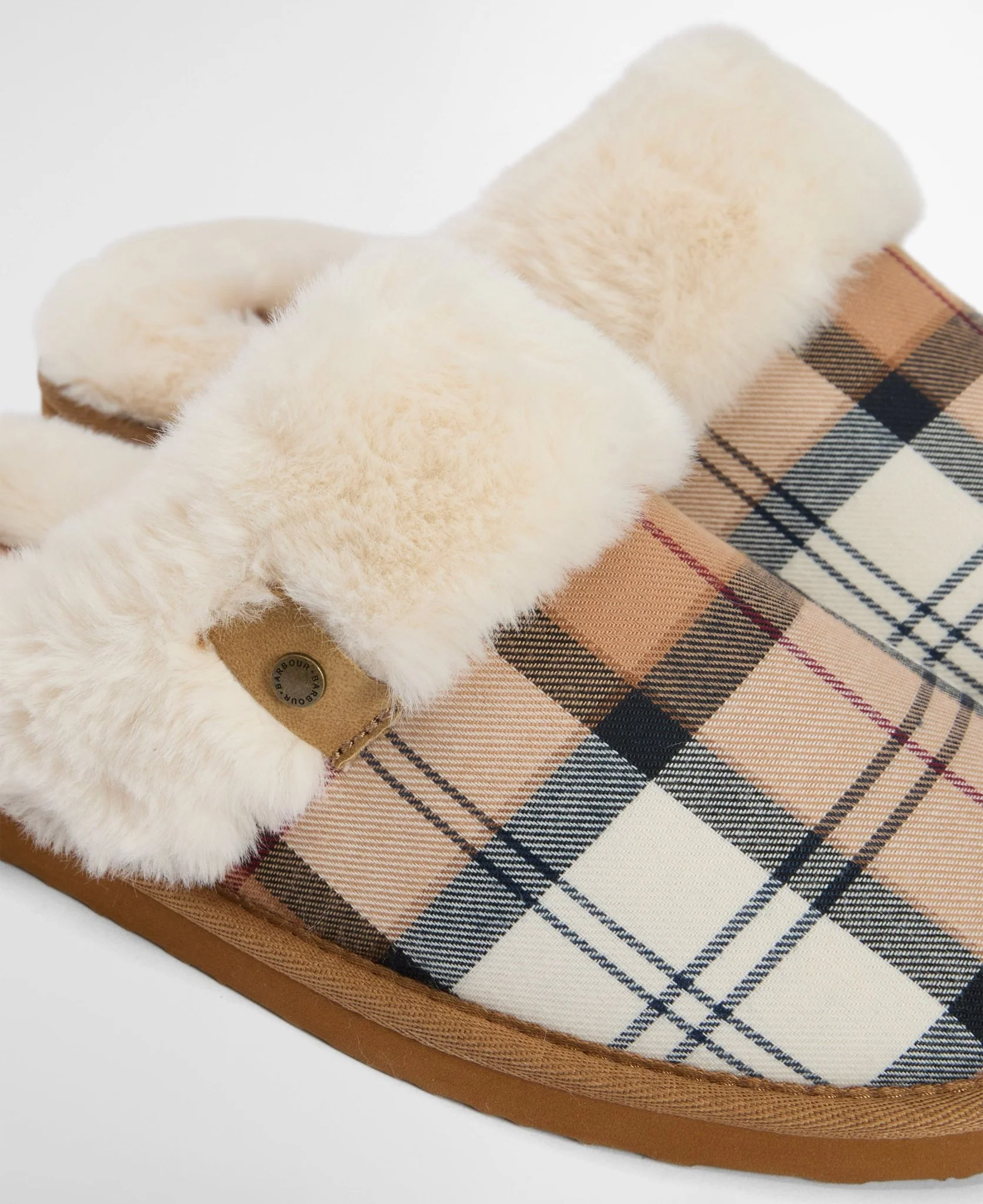 Barbour Claudia Tartan Mule Slipper Hessian Tartan - Image 4