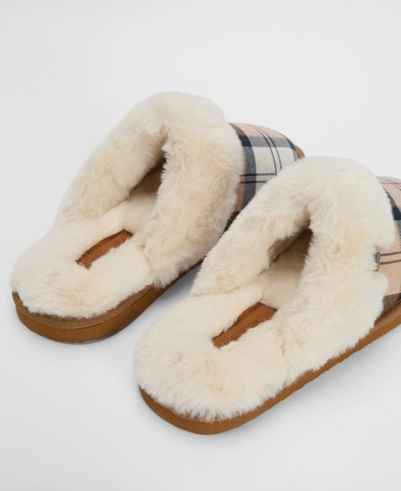 Barbour Claudia Tartan Mule Slipper Hessian Tartan - Image 5