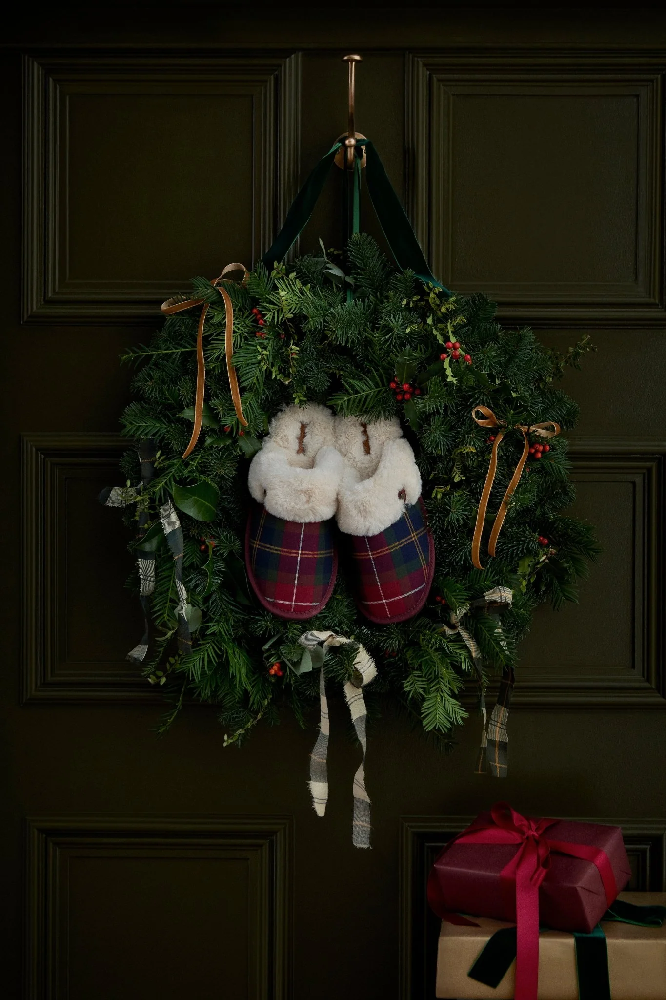 Barbour Claudia Tartan Mule Slipper Winterberry Tartan - Image 10