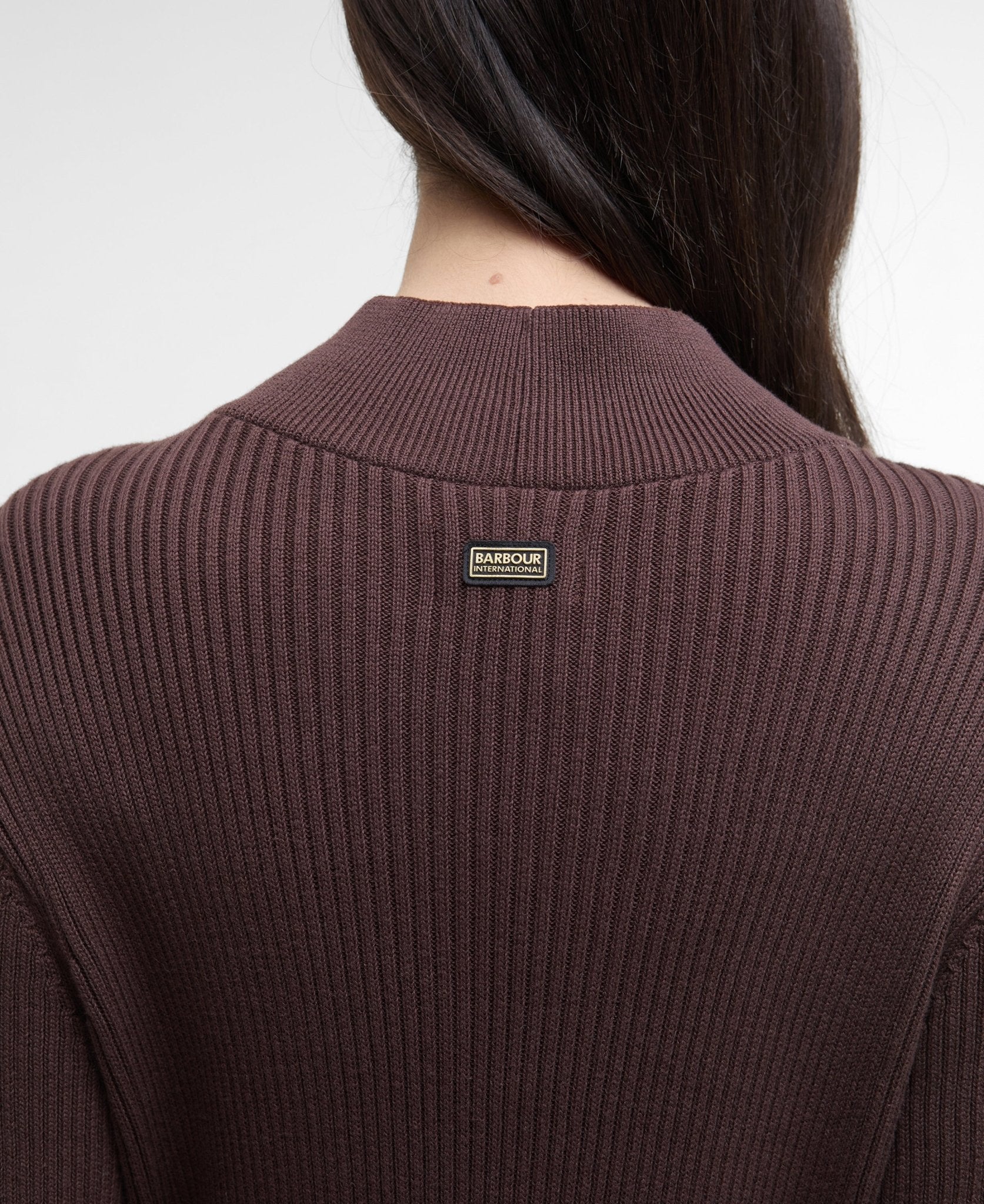 Barbour International Lana Knitted Midi Dress Chocolate - Image 6