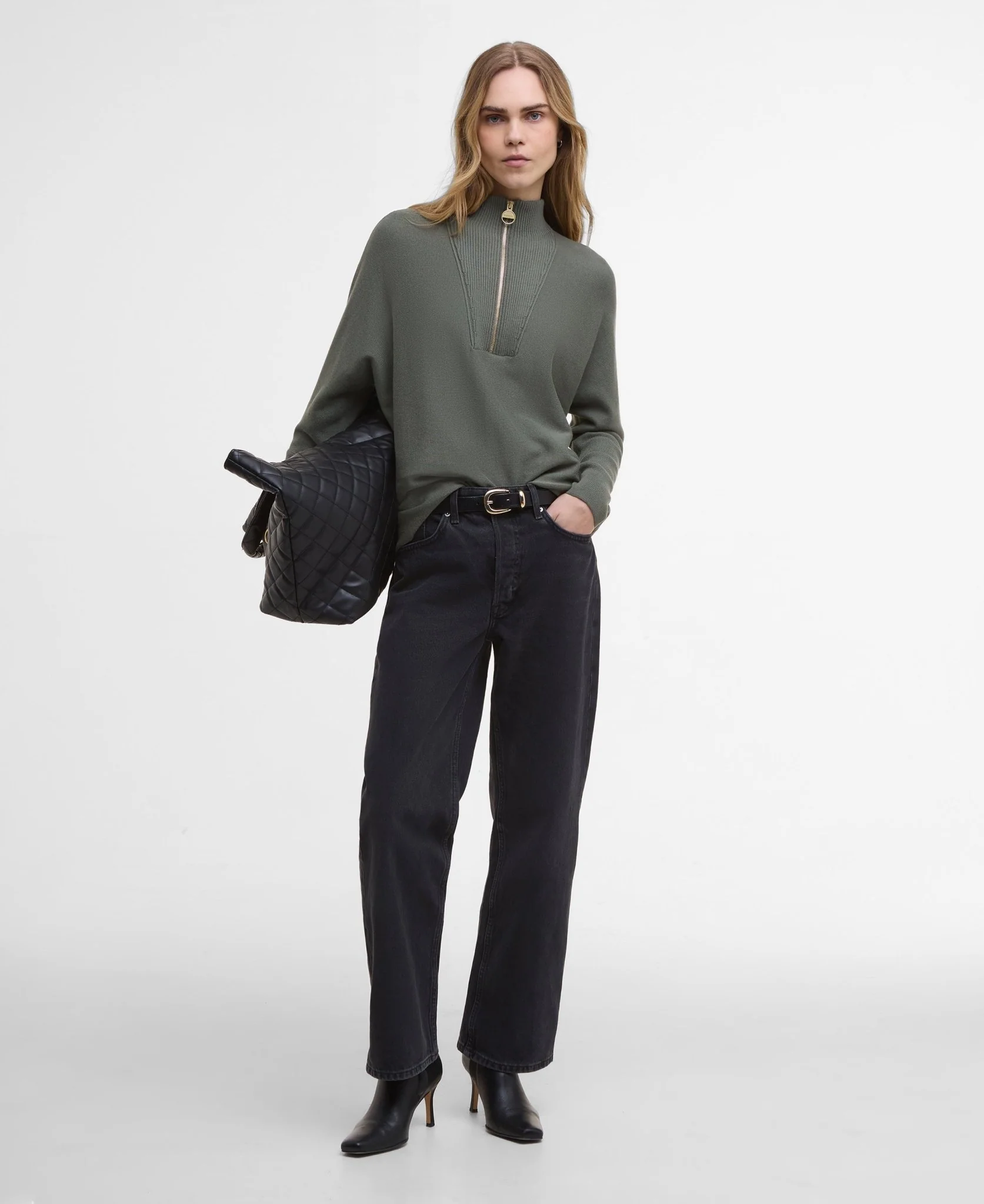 Barbour International Lola Knitted Jumper Dusty Khaki