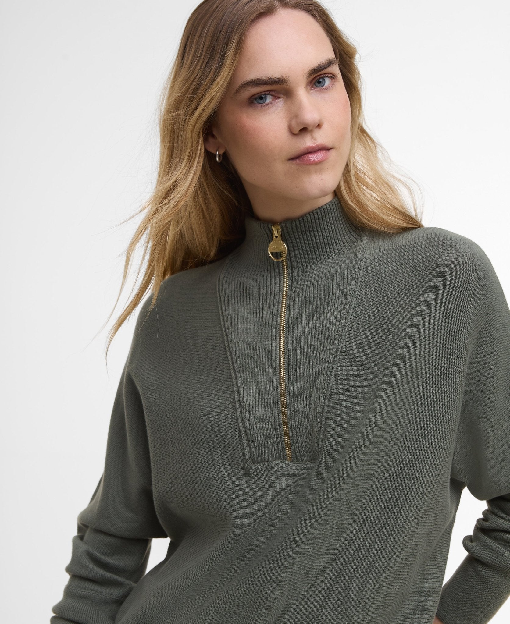 Barbour International Lola Knitted Jumper Dusty Khaki - Image 4