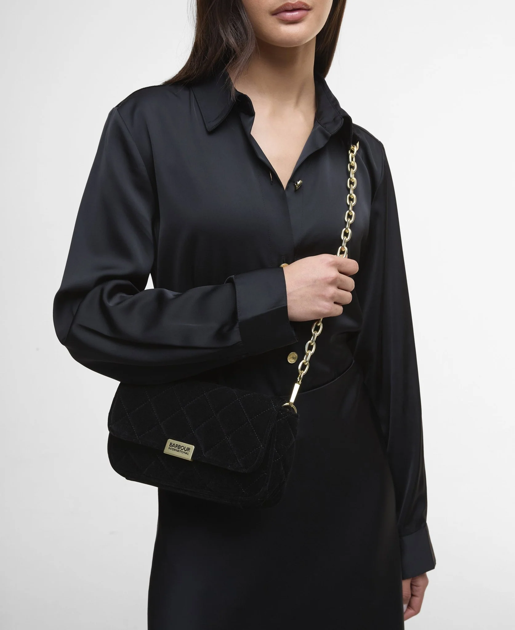Barbour international Quilted Mini Soho Crossbody Bag Velvet Black - Image 2