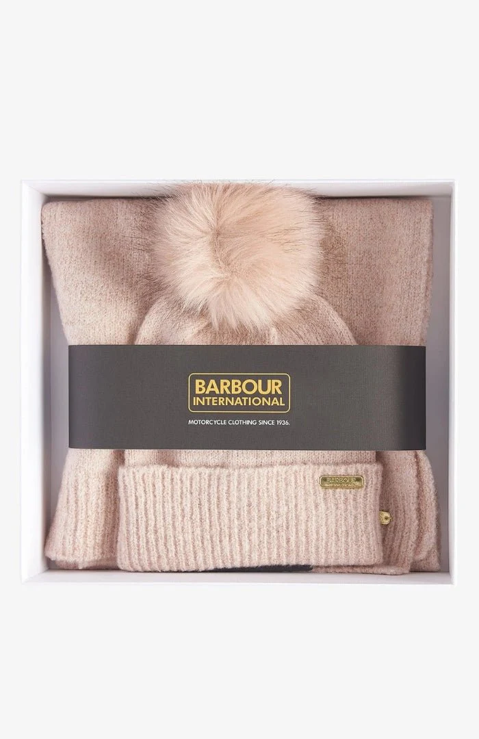 Barbour international Sparkle Beanie & Scarf Gift Set