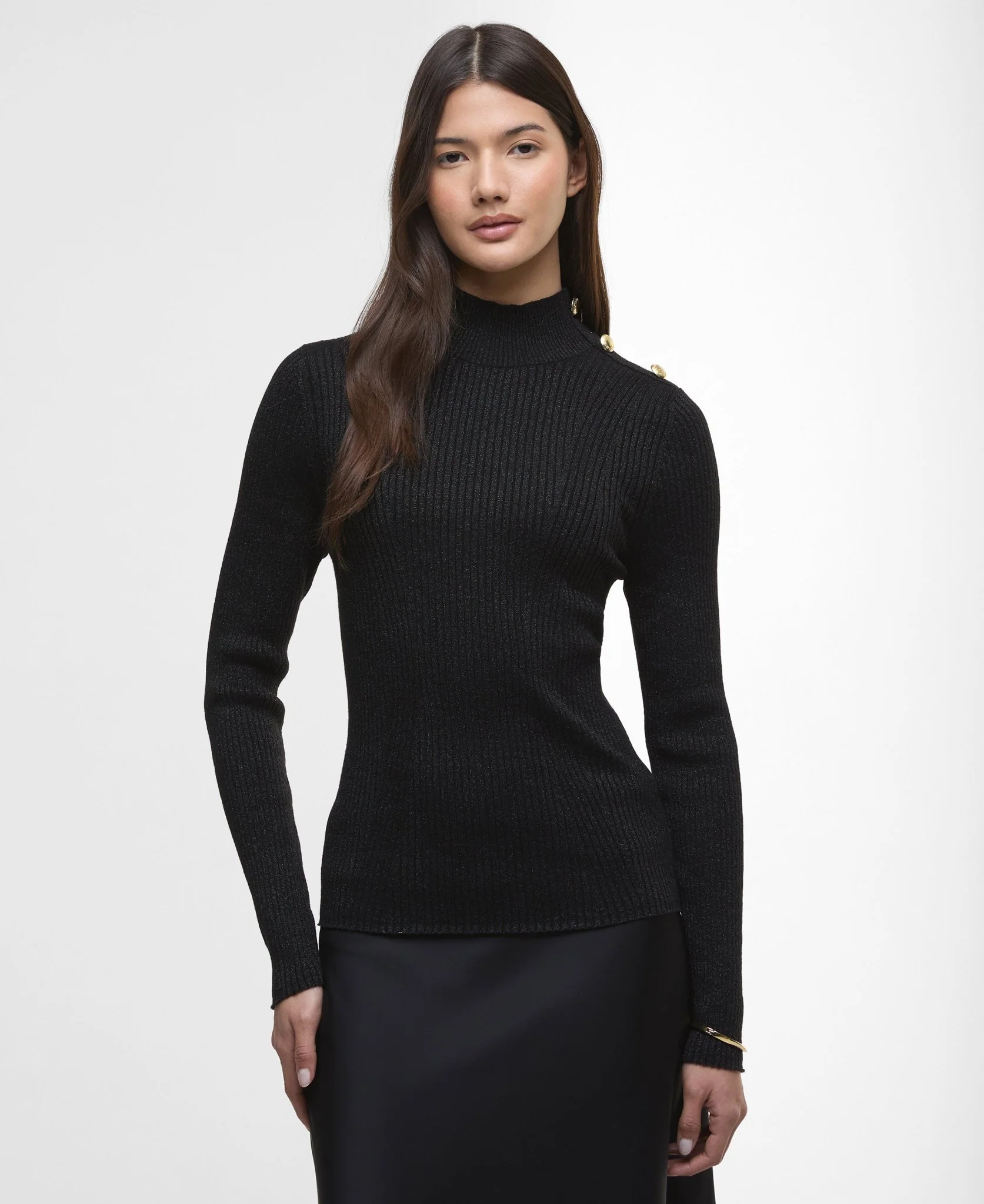 Barbour International Stella Knitted Jumper Black - Image 2