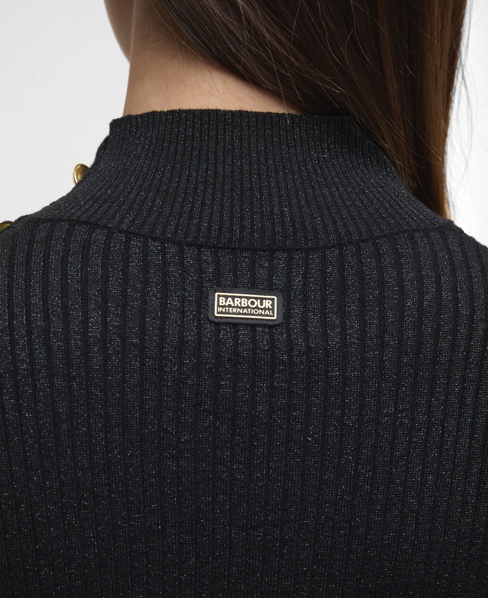 Barbour International Stella Knitted Jumper Black - Image 5