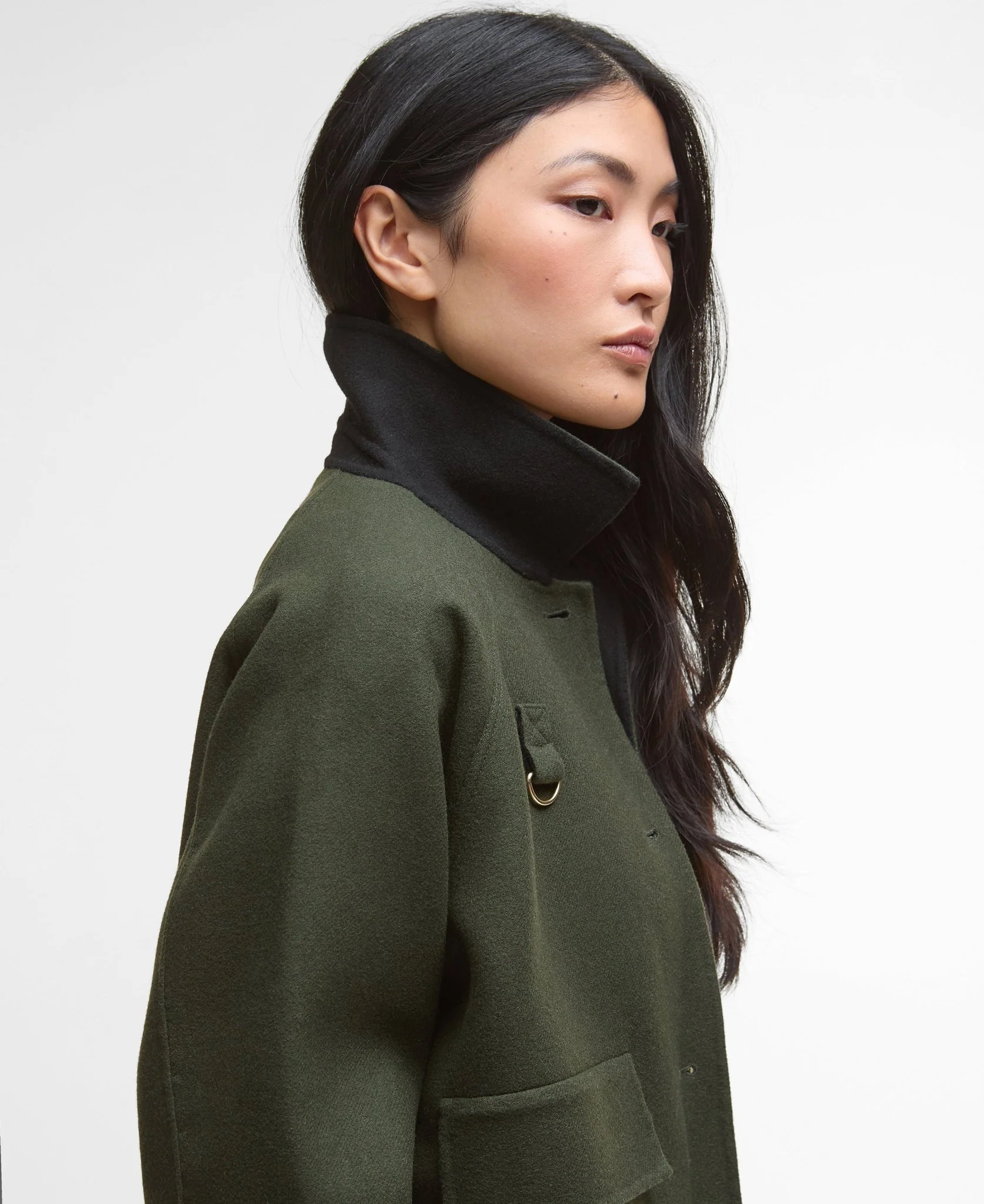 Barbour Leonie Overshirt Olive - Image 3