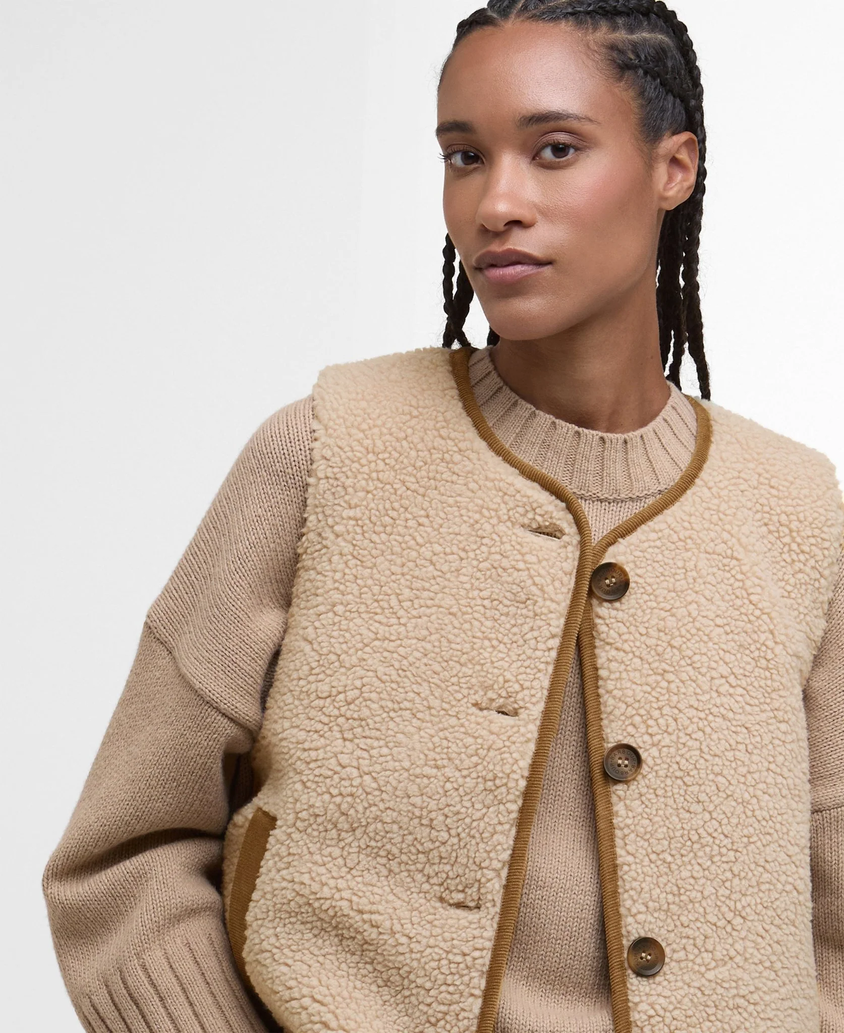 Barbour Luciana Fleece Gilet Natural - Image 4