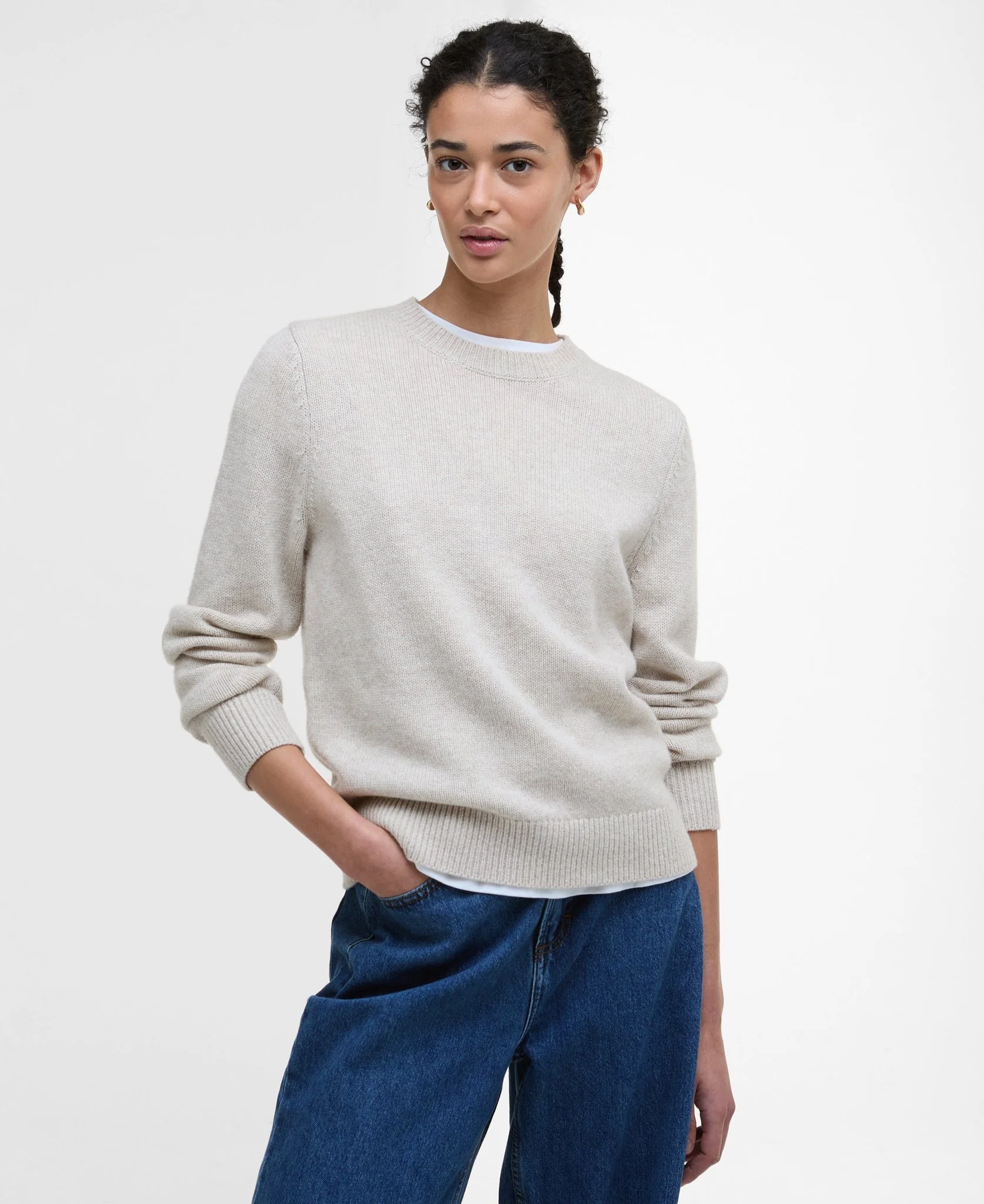 Barbour Woodhouse Knitted Jumper Oatmeal - Image 2