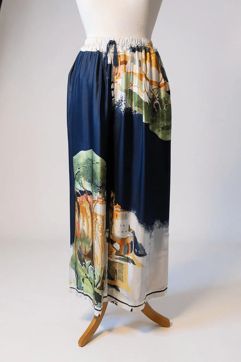 Deck By Decolage Print Palazzo Trousers 6655 - Image 4