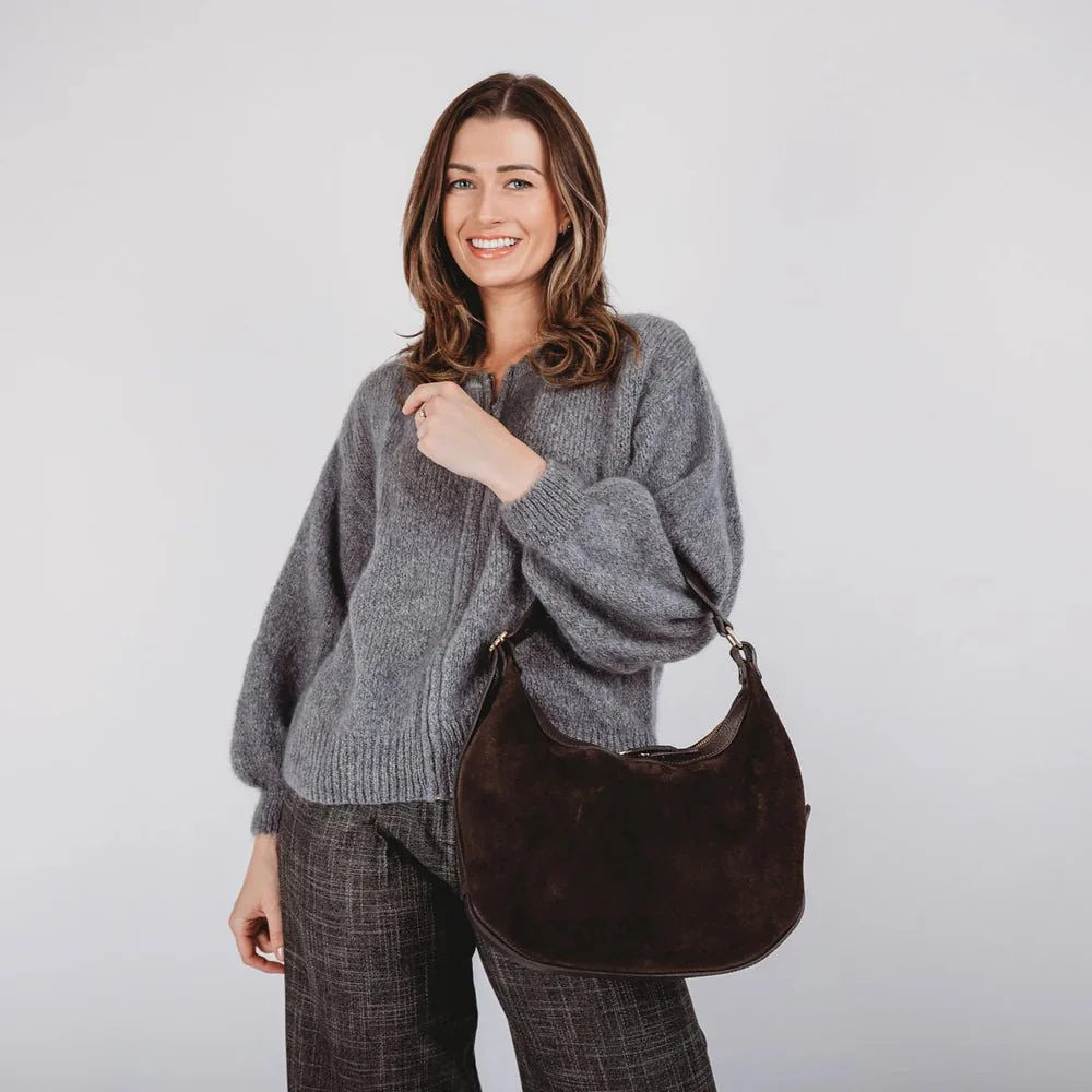 Elie Beaumont Suede Shoulder Handbag - Image 3