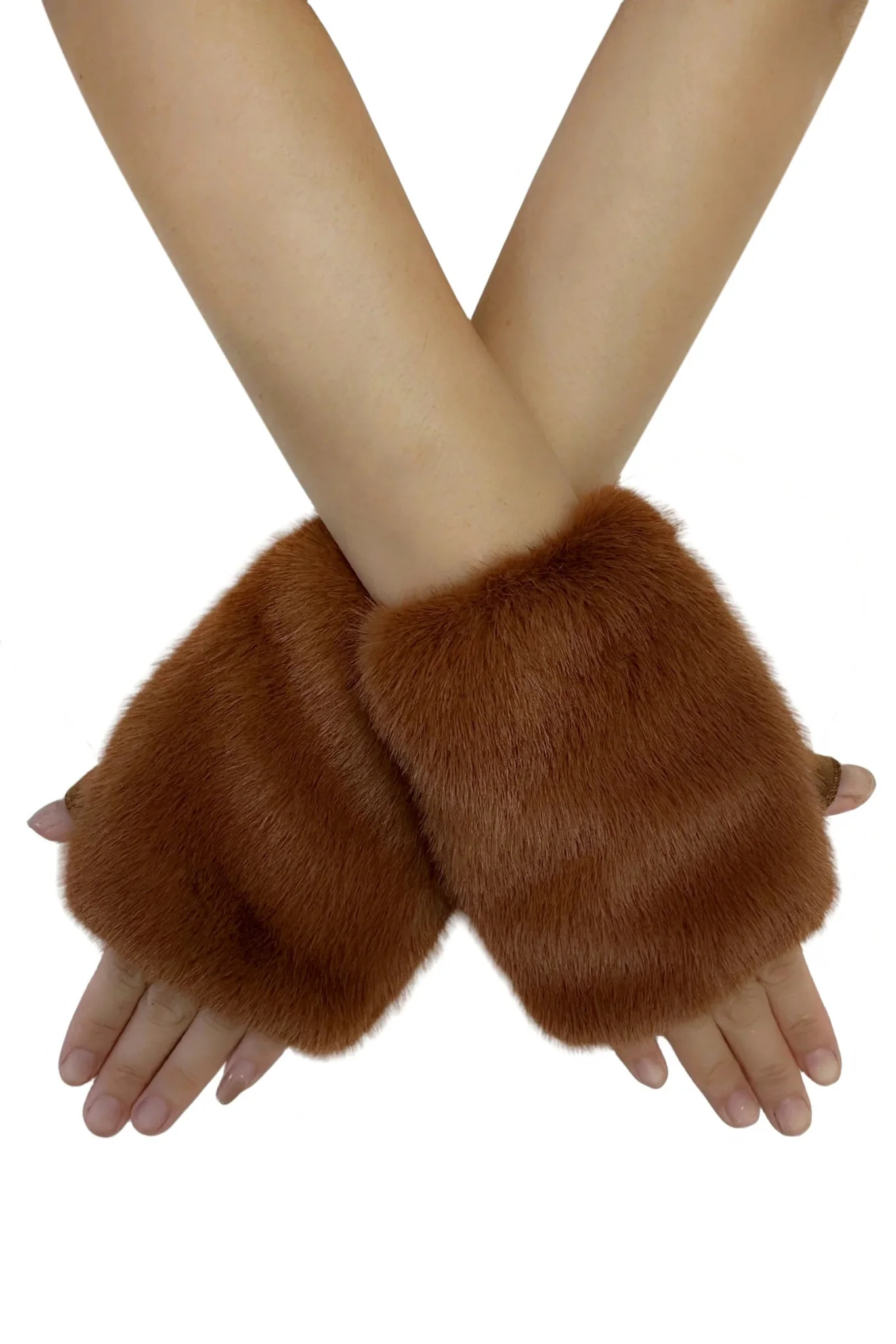 Faux Fur Fingerless Gloves - Image 10
