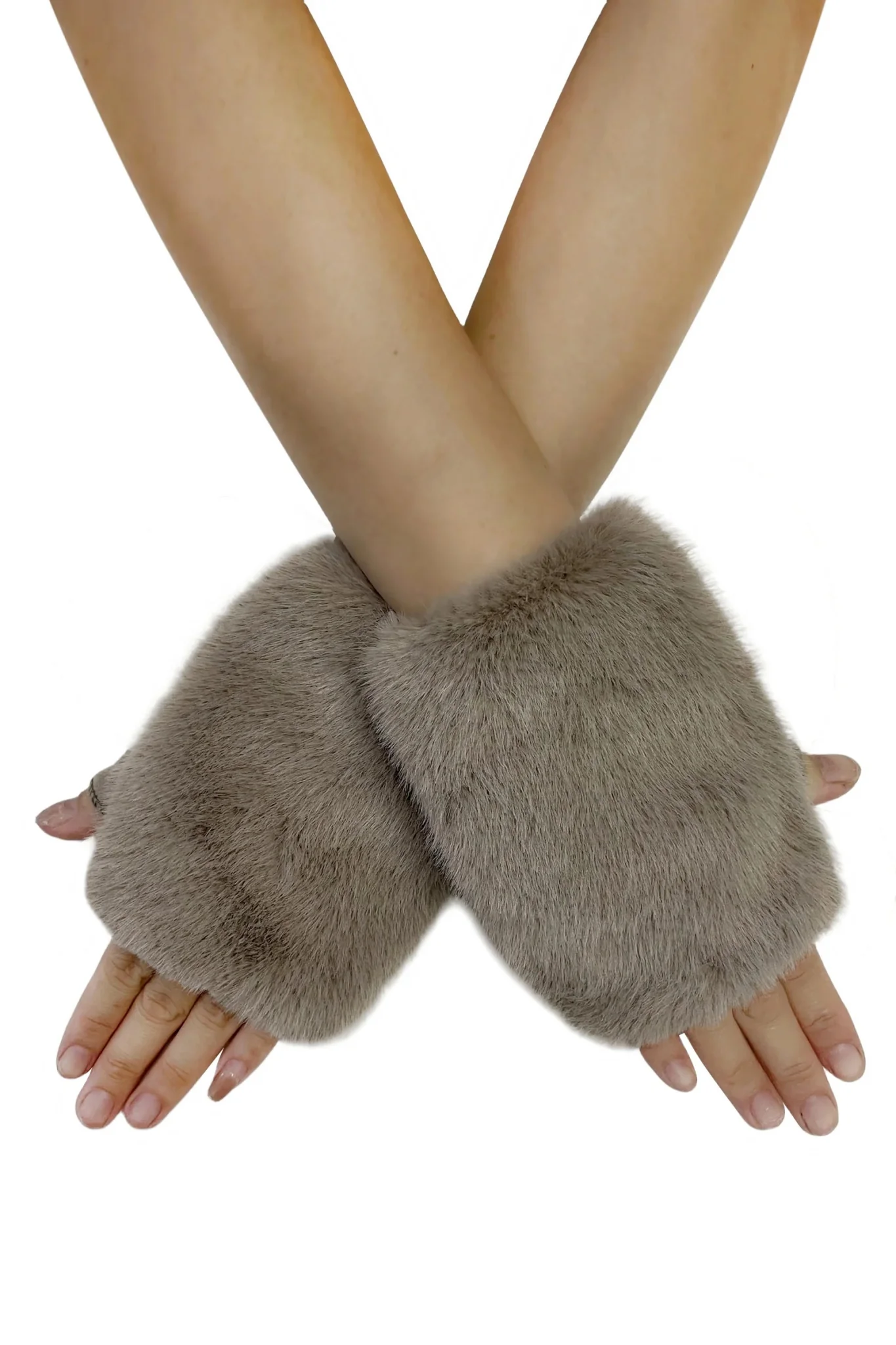 Faux Fur Fingerless Gloves - Image 4