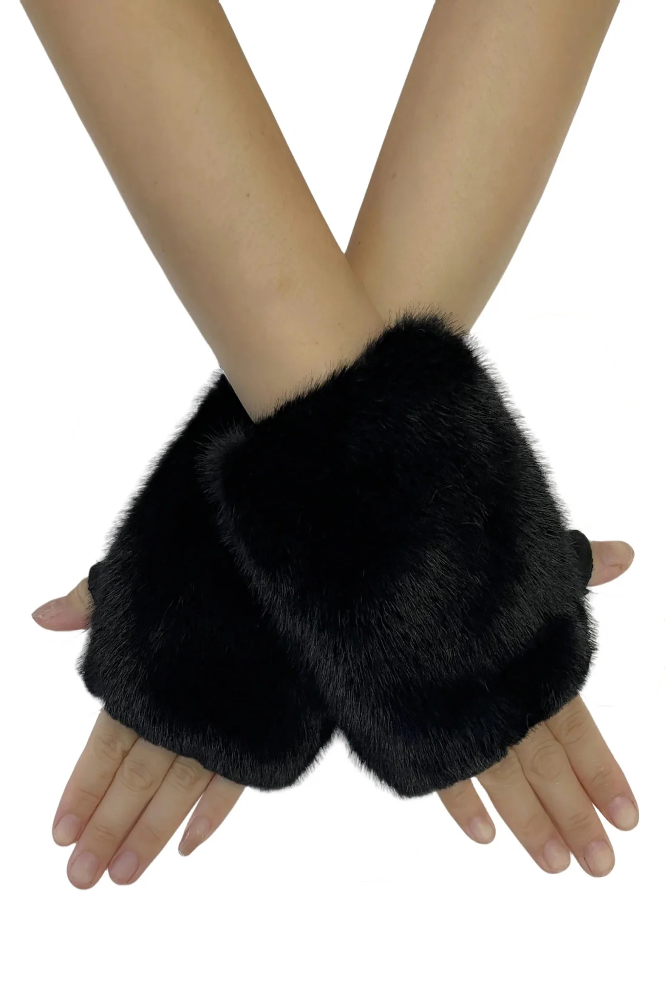 Faux Fur Fingerless Gloves - Image 5
