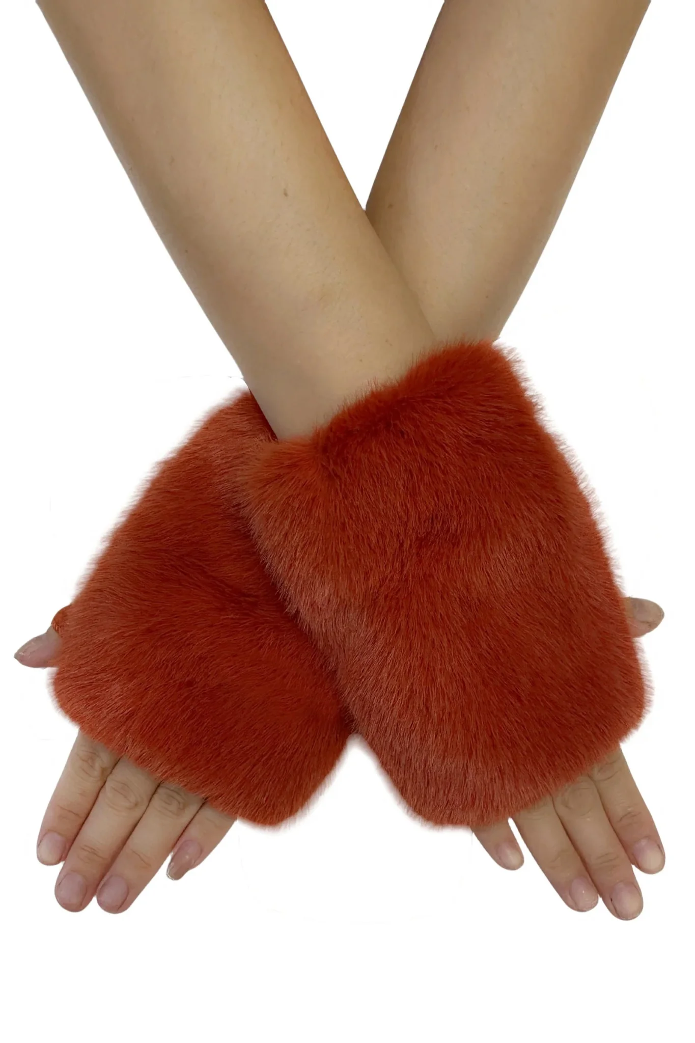 Faux Fur Fingerless Gloves - Image 7
