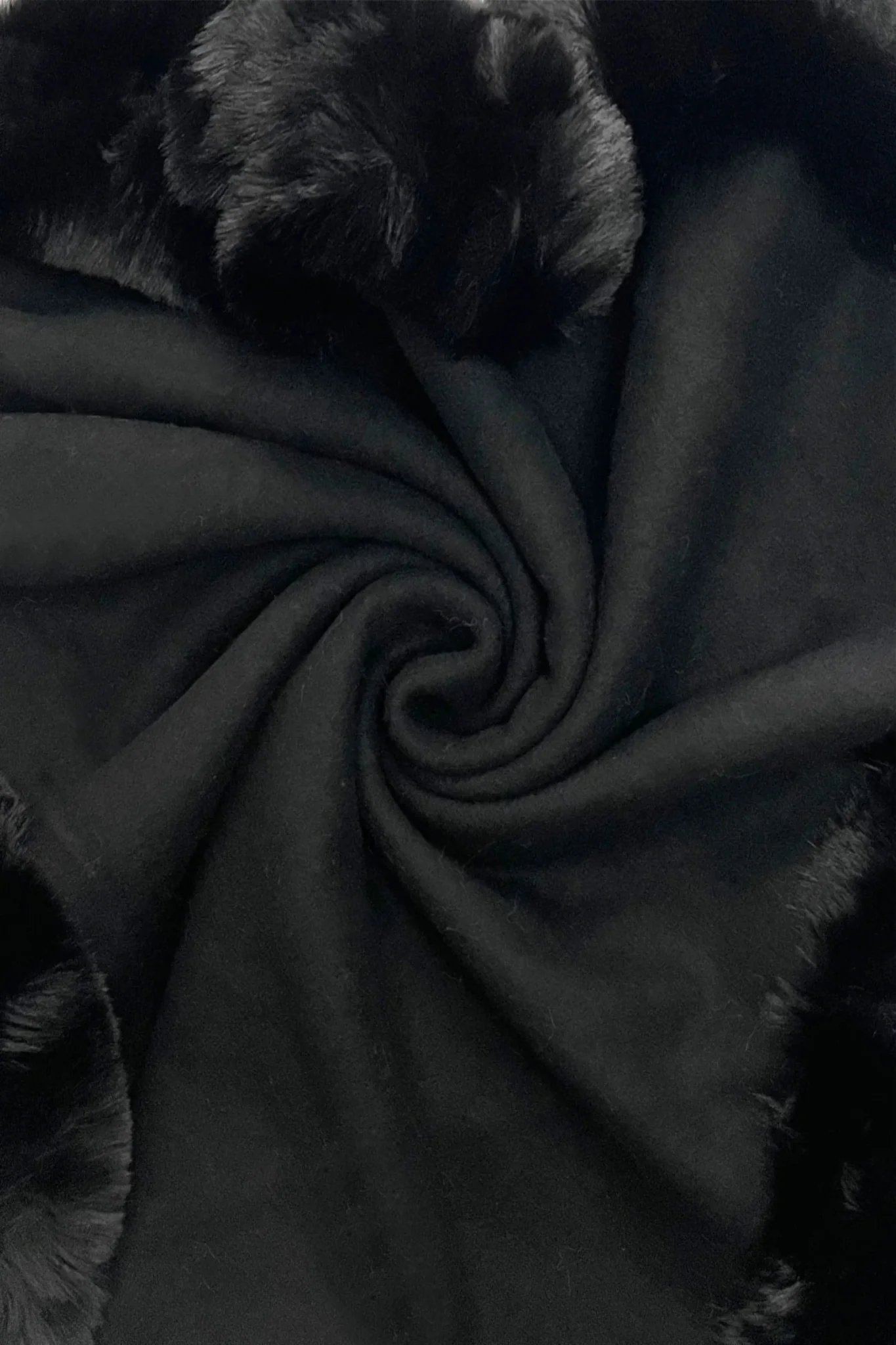Faux Fur Trim Wool Poncho - Image 4
