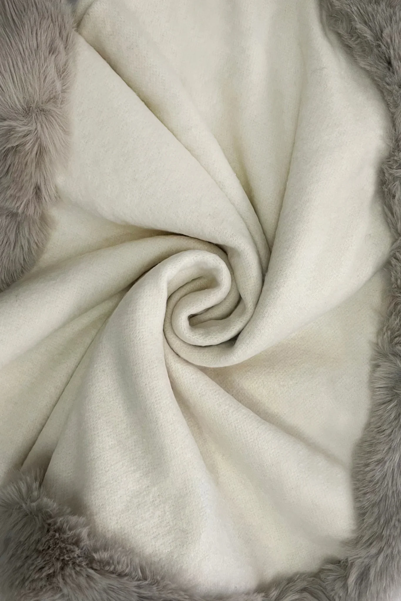 Faux Fur Trim Wool Poncho - Image 5