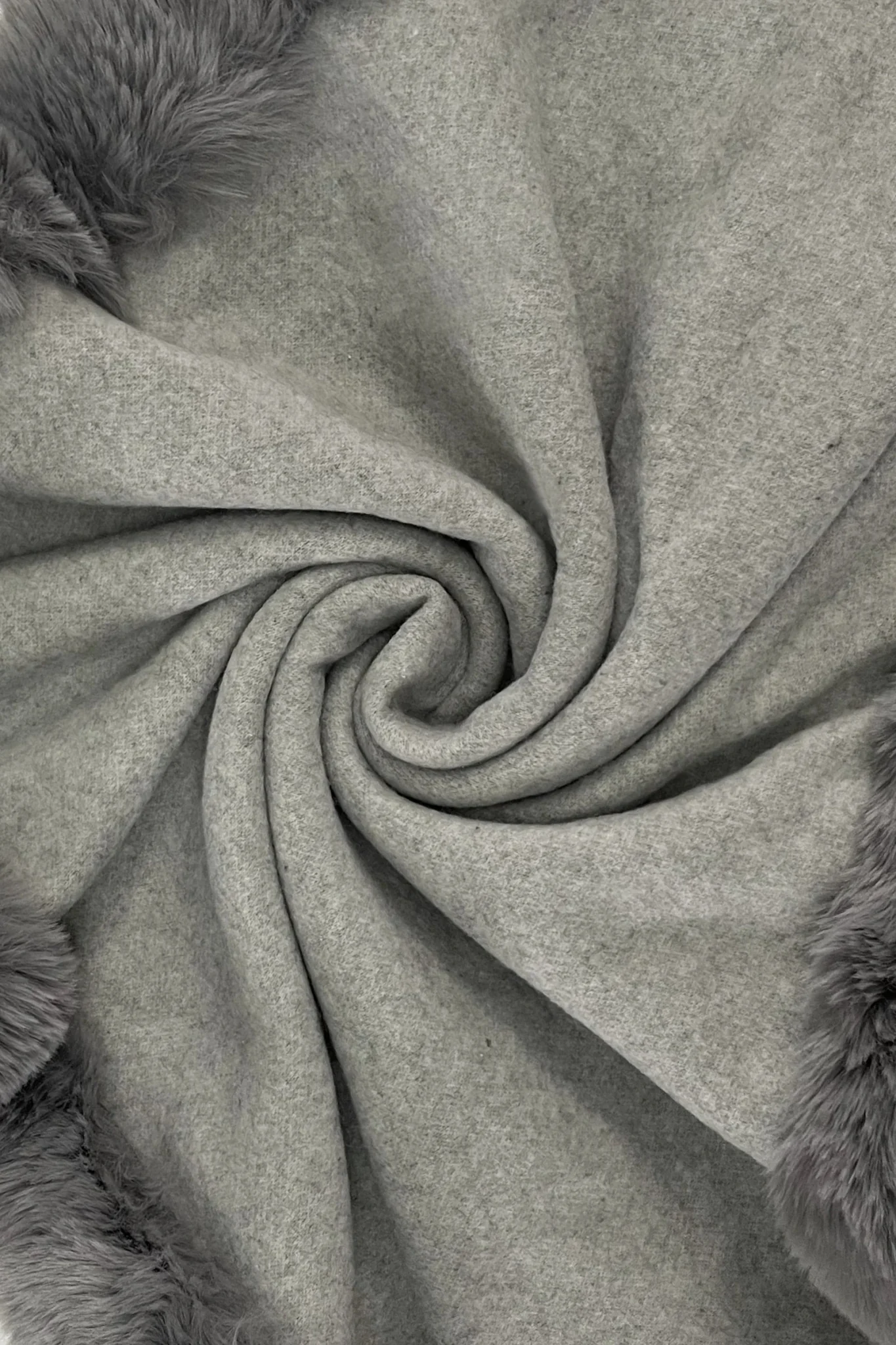 Faux Fur Trim Wool Poncho - Image 6