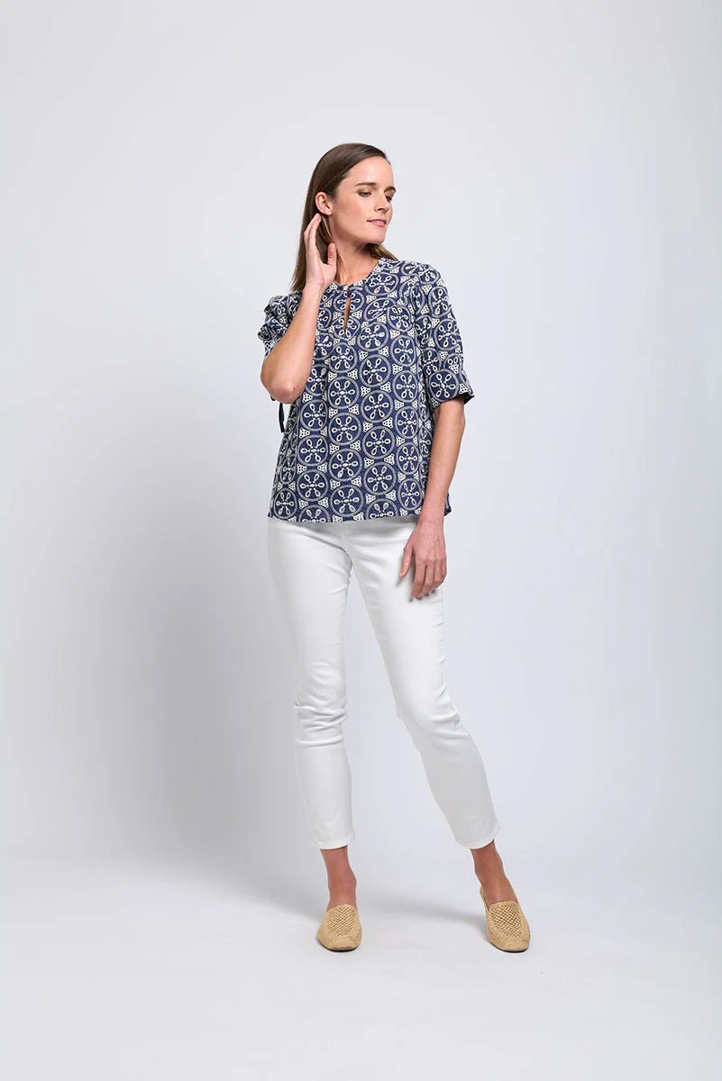 Foil Heart Strings Top Navy - Image 2