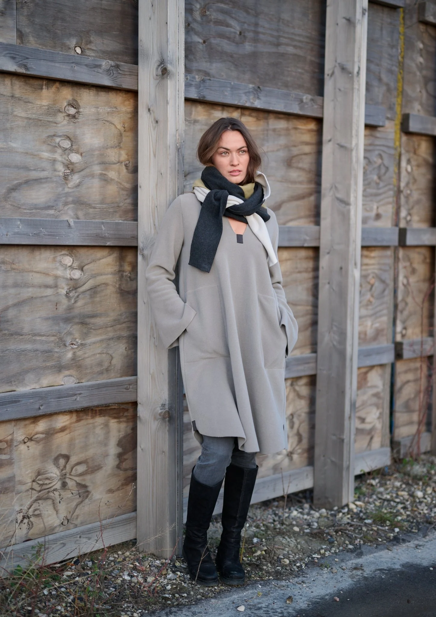 Henriette Steffensen Fleece Tri Colour Scarf - Image 4
