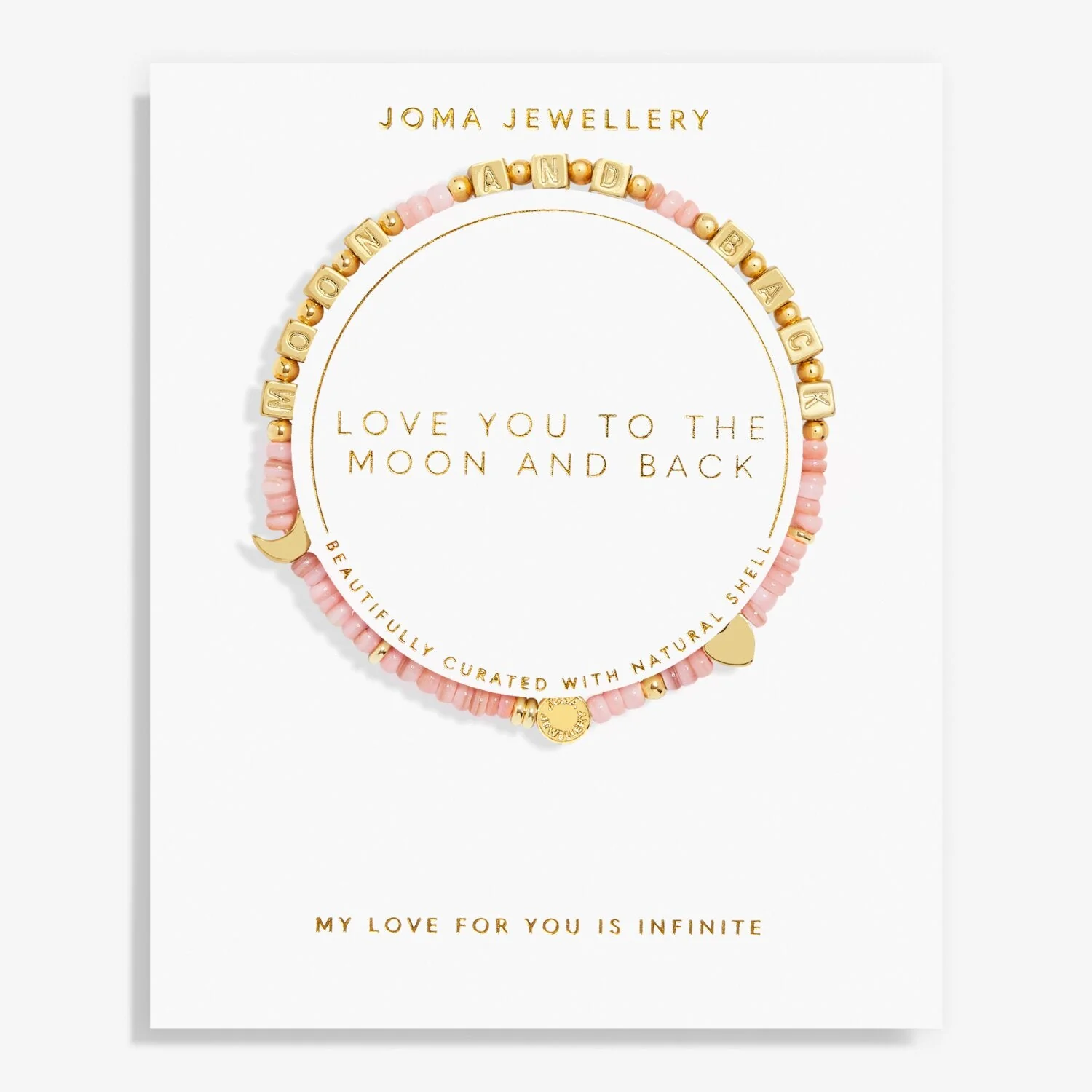 Joma Jewellery Happy Little Moments Bracelet ' Love You To The Moon And Back '