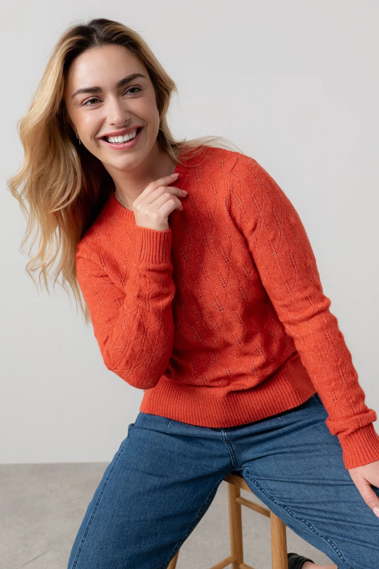 Lily And Me Haresfield Jumper Plain Red - Image 2
