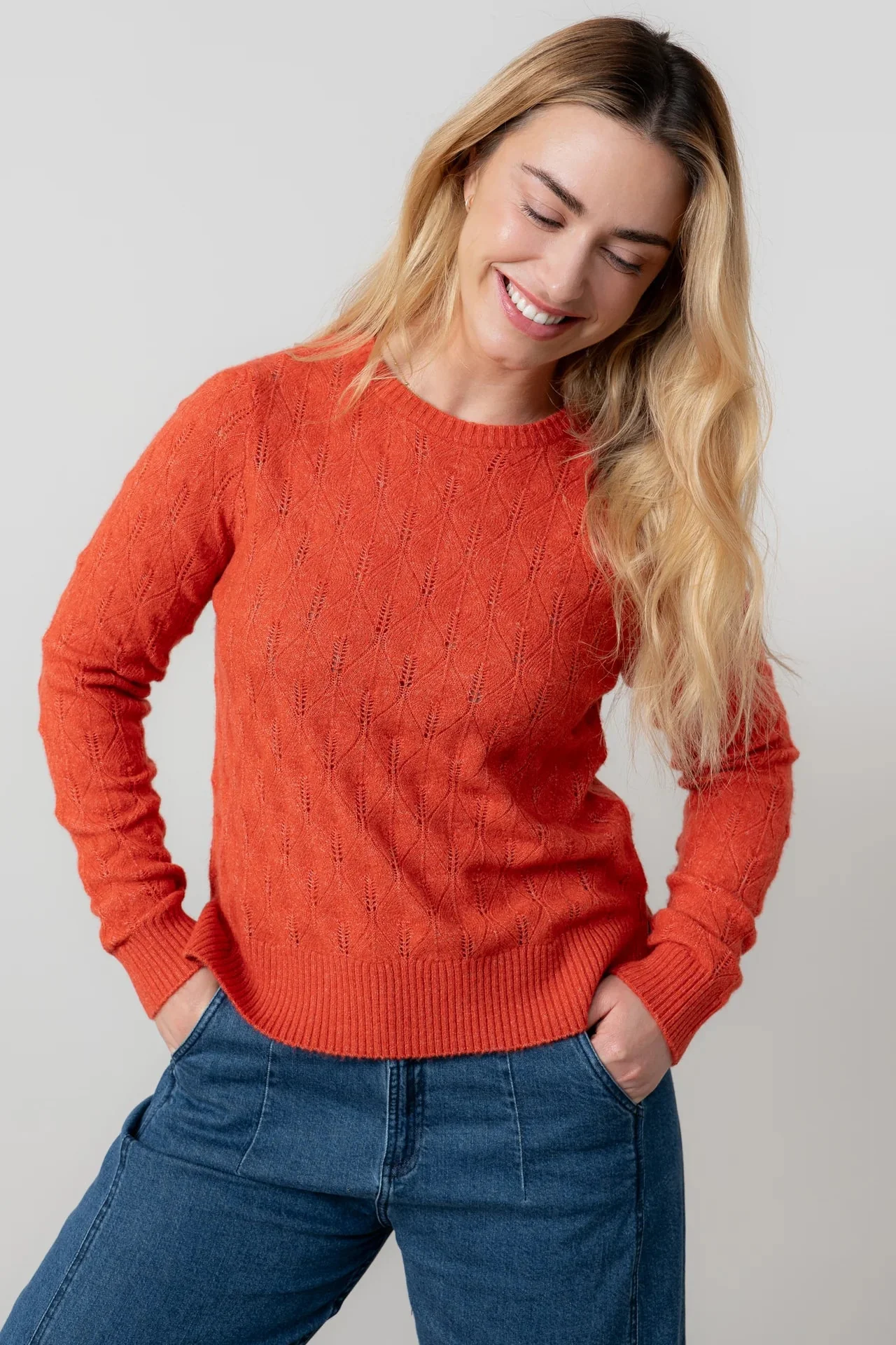 Lily And Me Haresfield Jumper Plain Red - Image 3