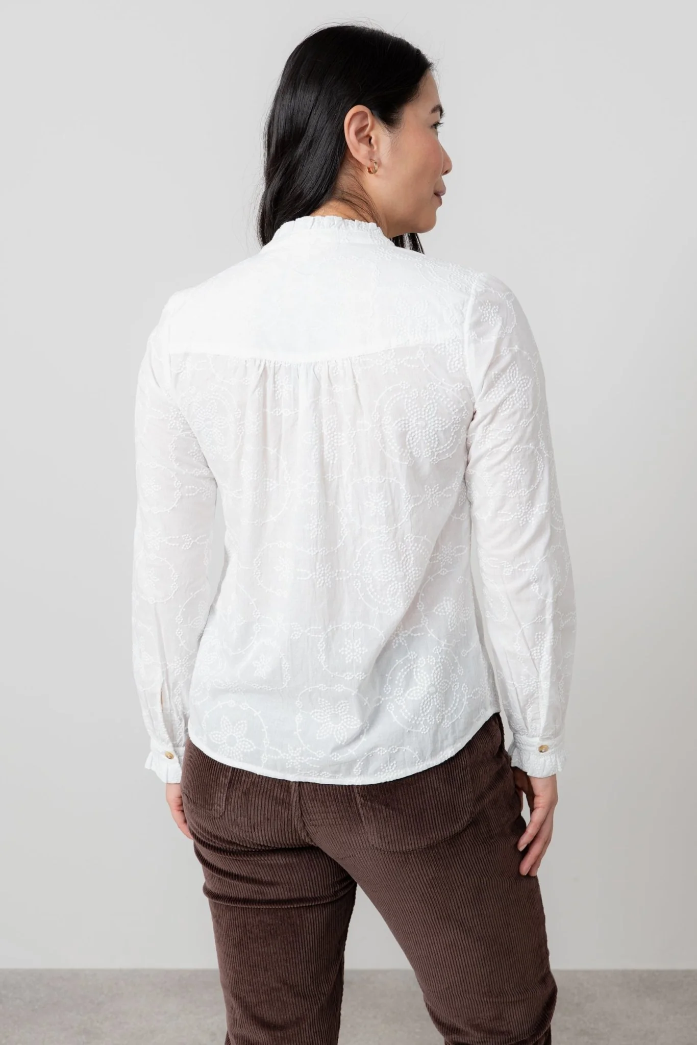 Lily And Me Rachel Frill Blouse Embroidered White - Image 5
