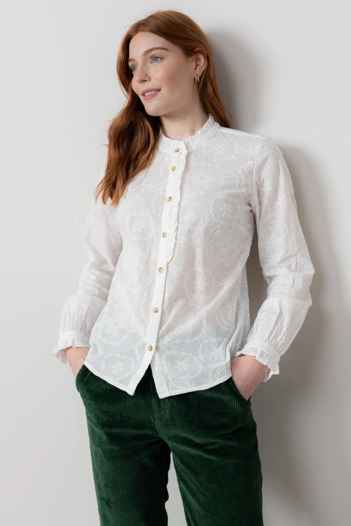 Lily And Me Rachel Frill Blouse Embroidered White - Image 8