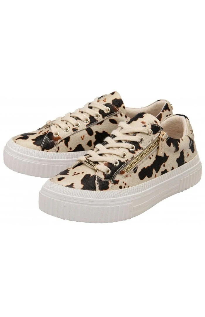 Lotus Shoes Alexa Cow Print Trainers - Image 3