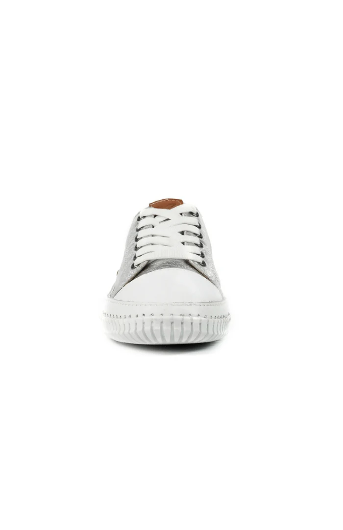 Lunar Shoes Starlet II Silver Lea. Plimsoll - Image 4