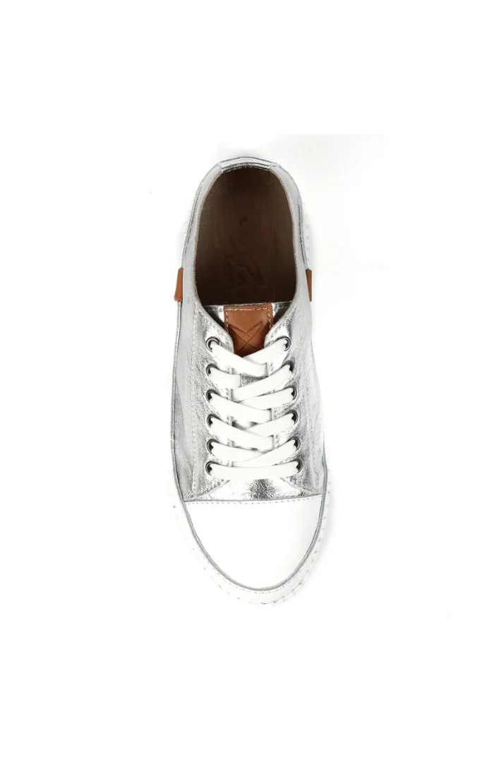 Lunar Shoes Starlet II Silver Lea. Plimsoll - Image 6