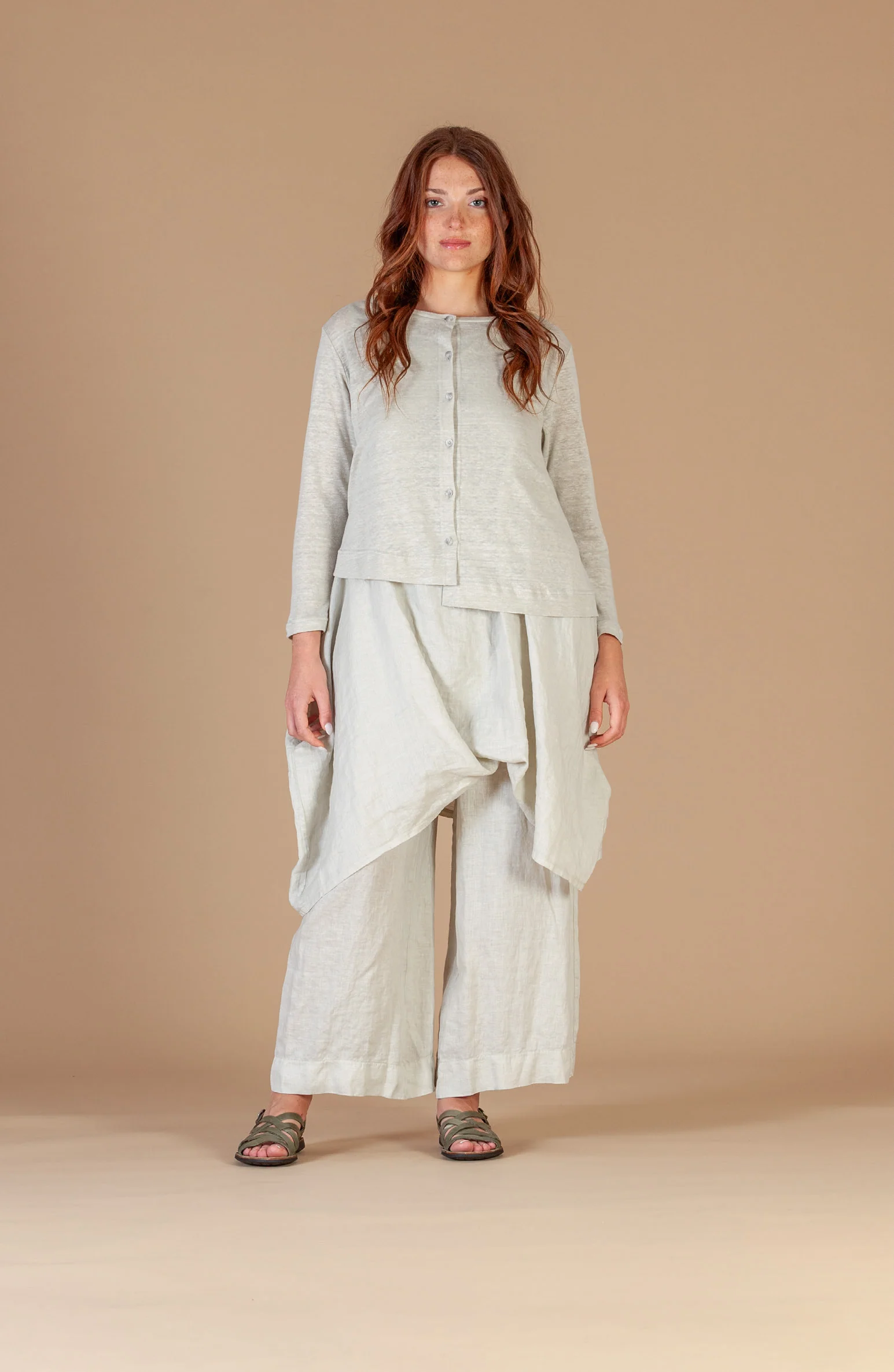 Mama b Crema L Linen Cardigan - Image 2