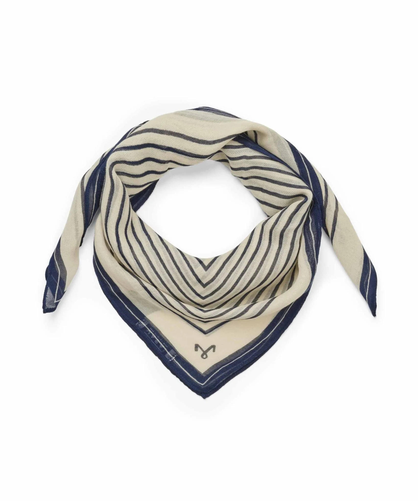 Masai MAAlissea Navy Stripe Neck Scarf - Image 4