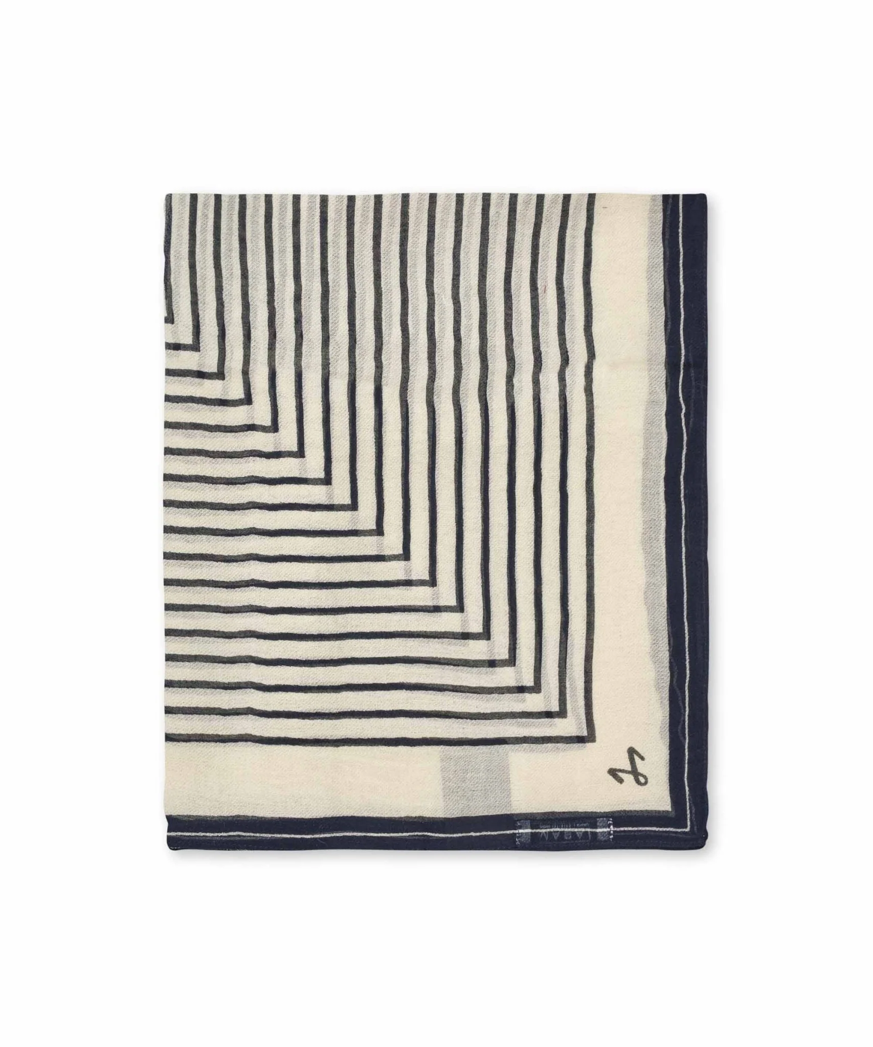 Masai MAAlissea Navy Stripe Neck Scarf - Image 5