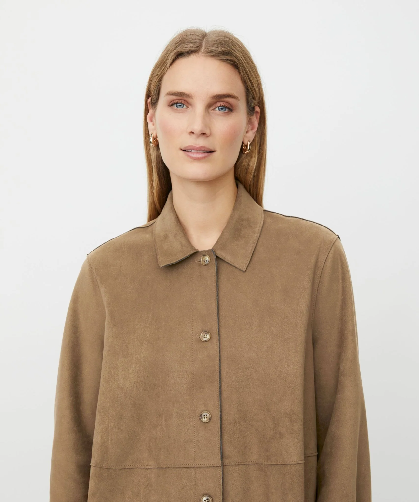 Masai MAIvethra Brown Faux Suede Shirt - Image 2