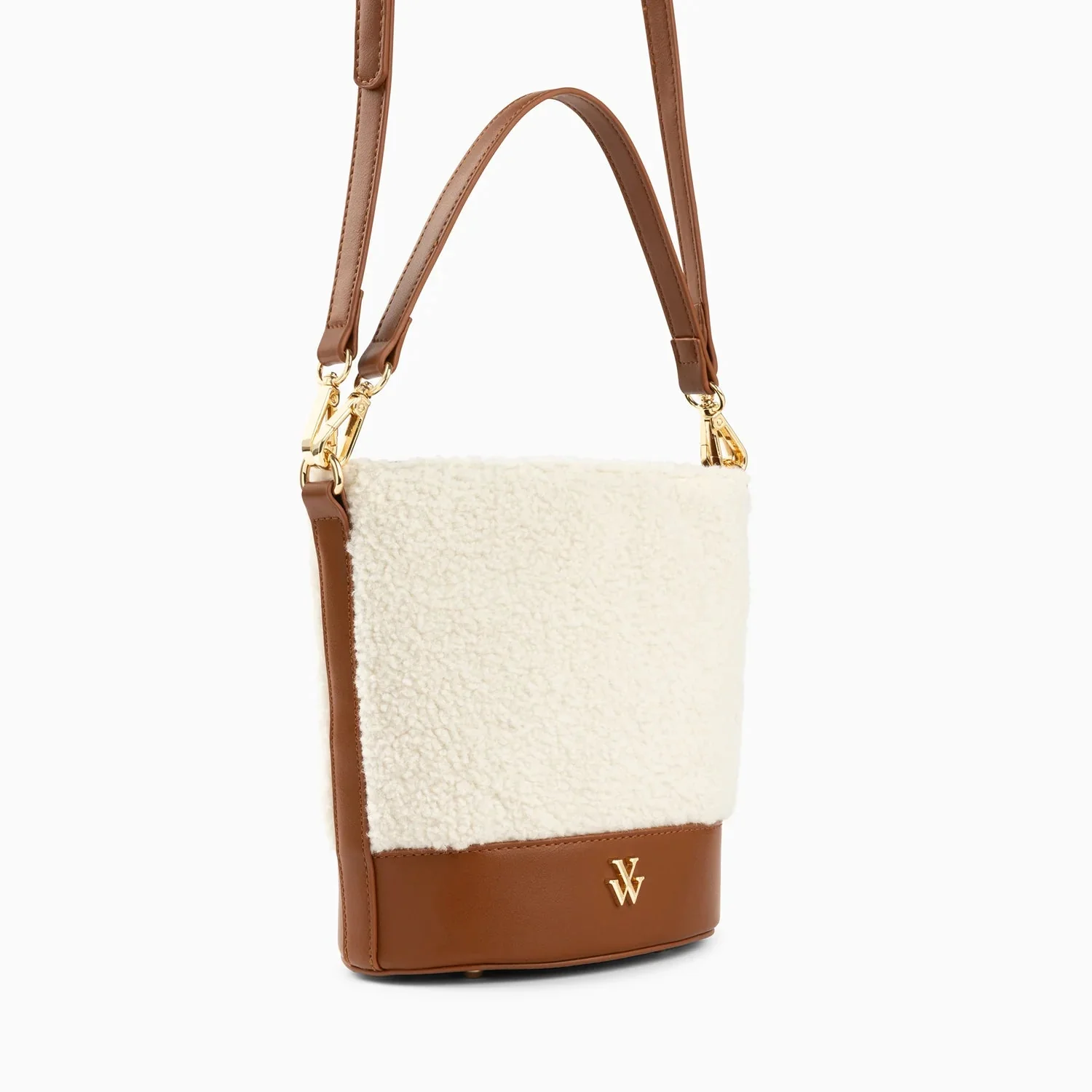 Vanessa Wu Milou Shearling Bucket Bag - Image 3