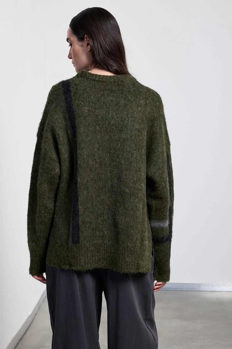 Neirami Boxy Alpaca Sweater Forest Green - Image 4