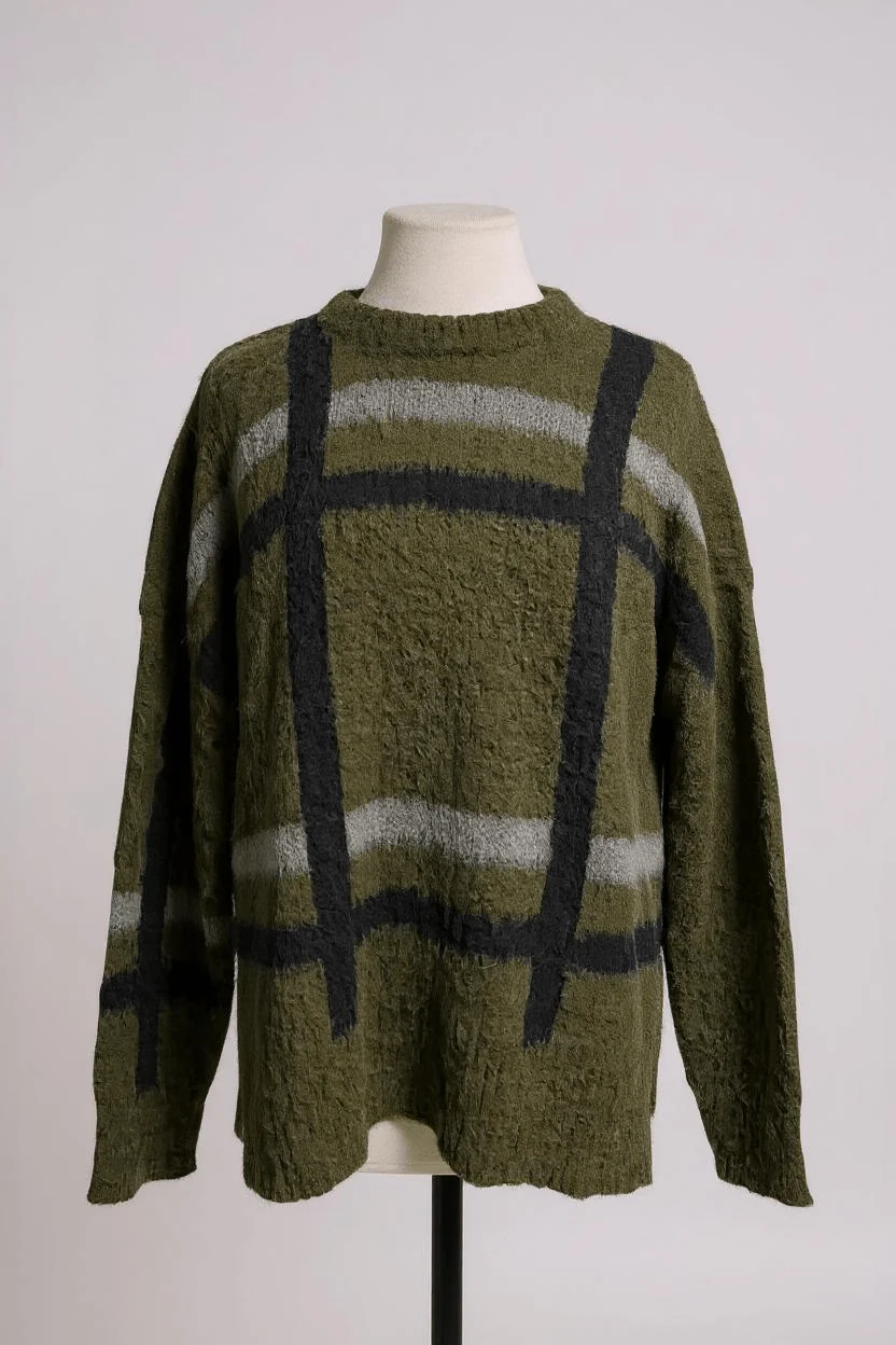 Neirami Boxy Alpaca Sweater Forest Green - Image 6