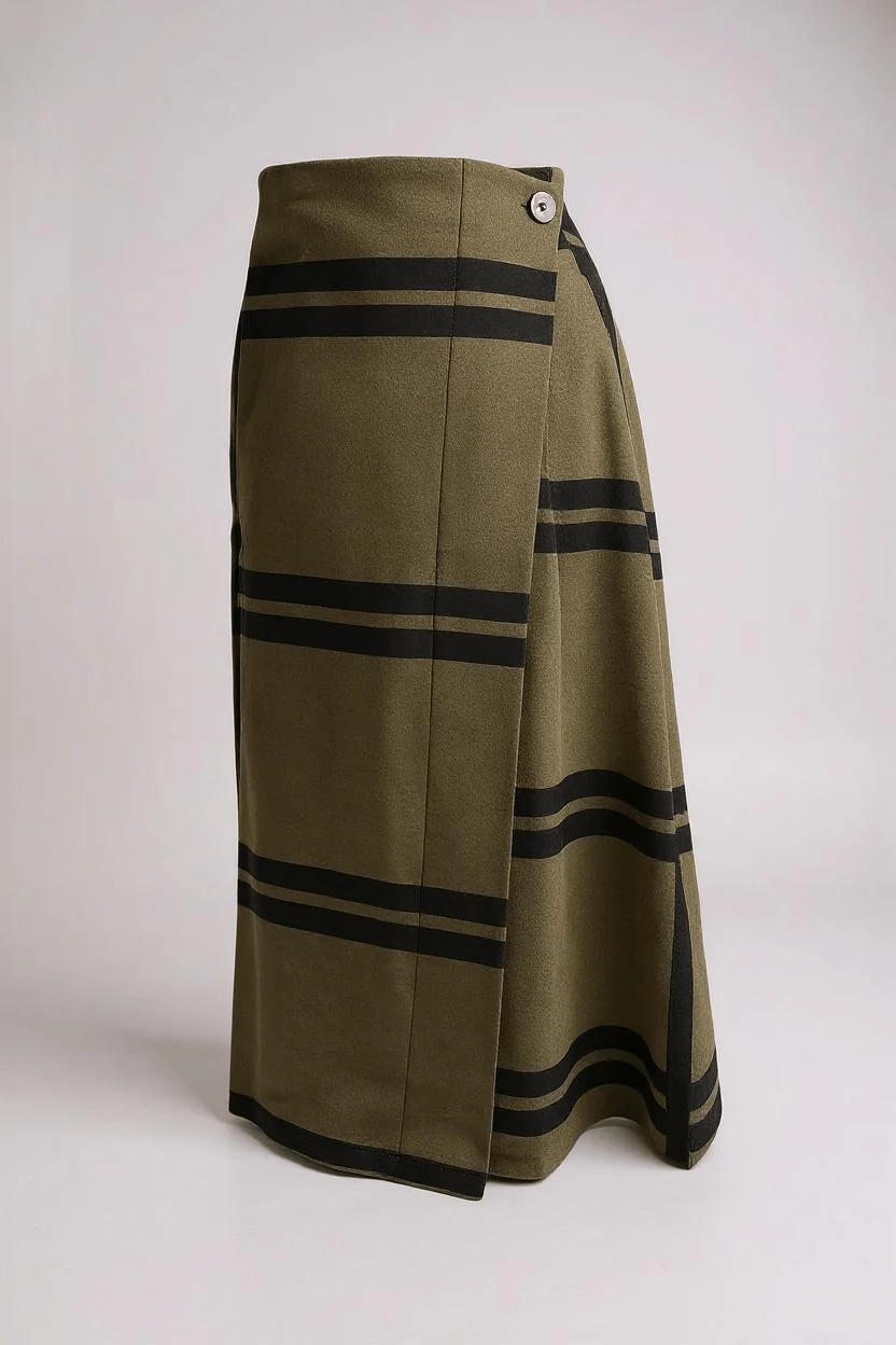 Neirami Wrap Around Skirt Maxi Check - Image 6