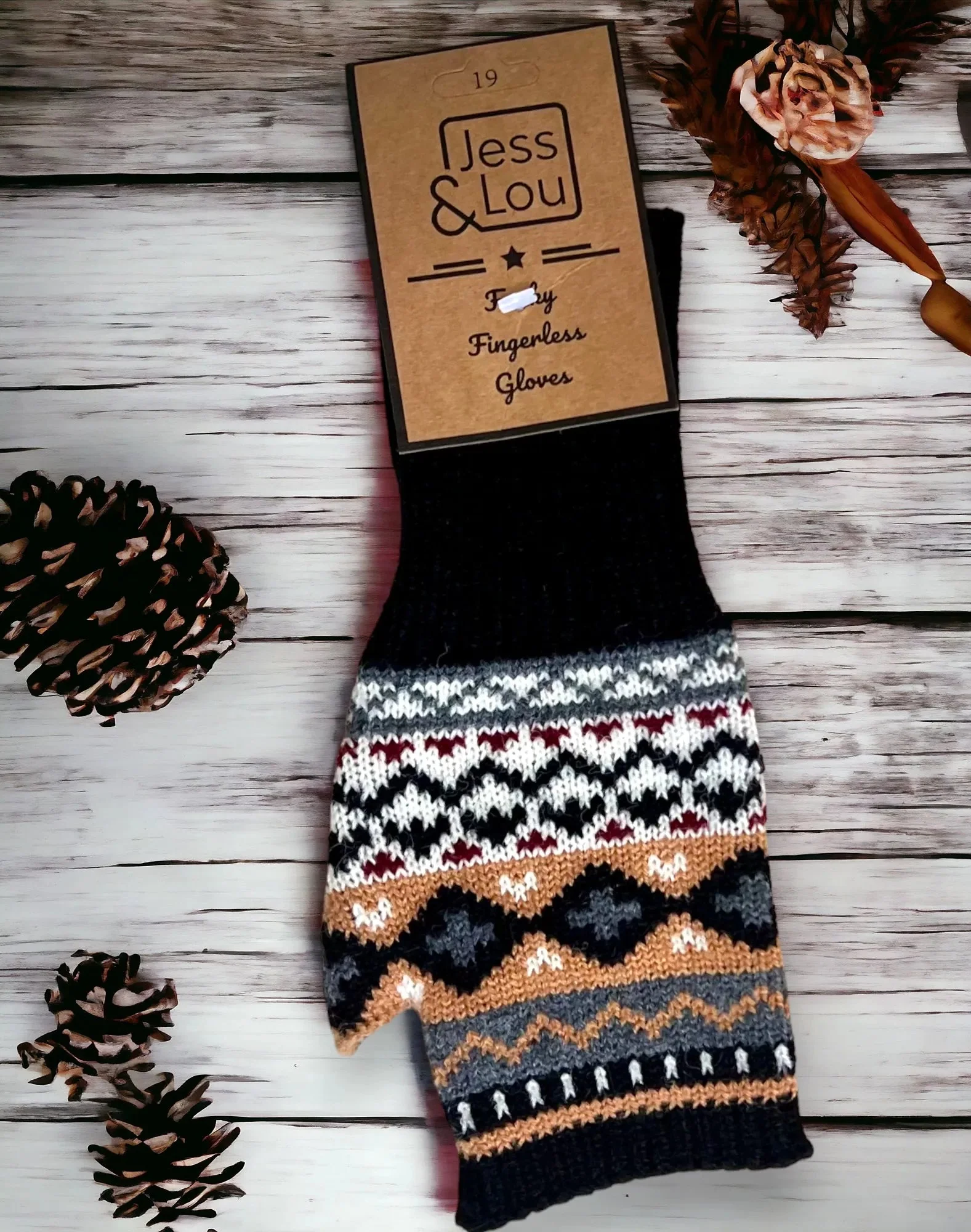 Jess & Lou Nordic Fingerless Glove/Wrist Warmer - Image 3