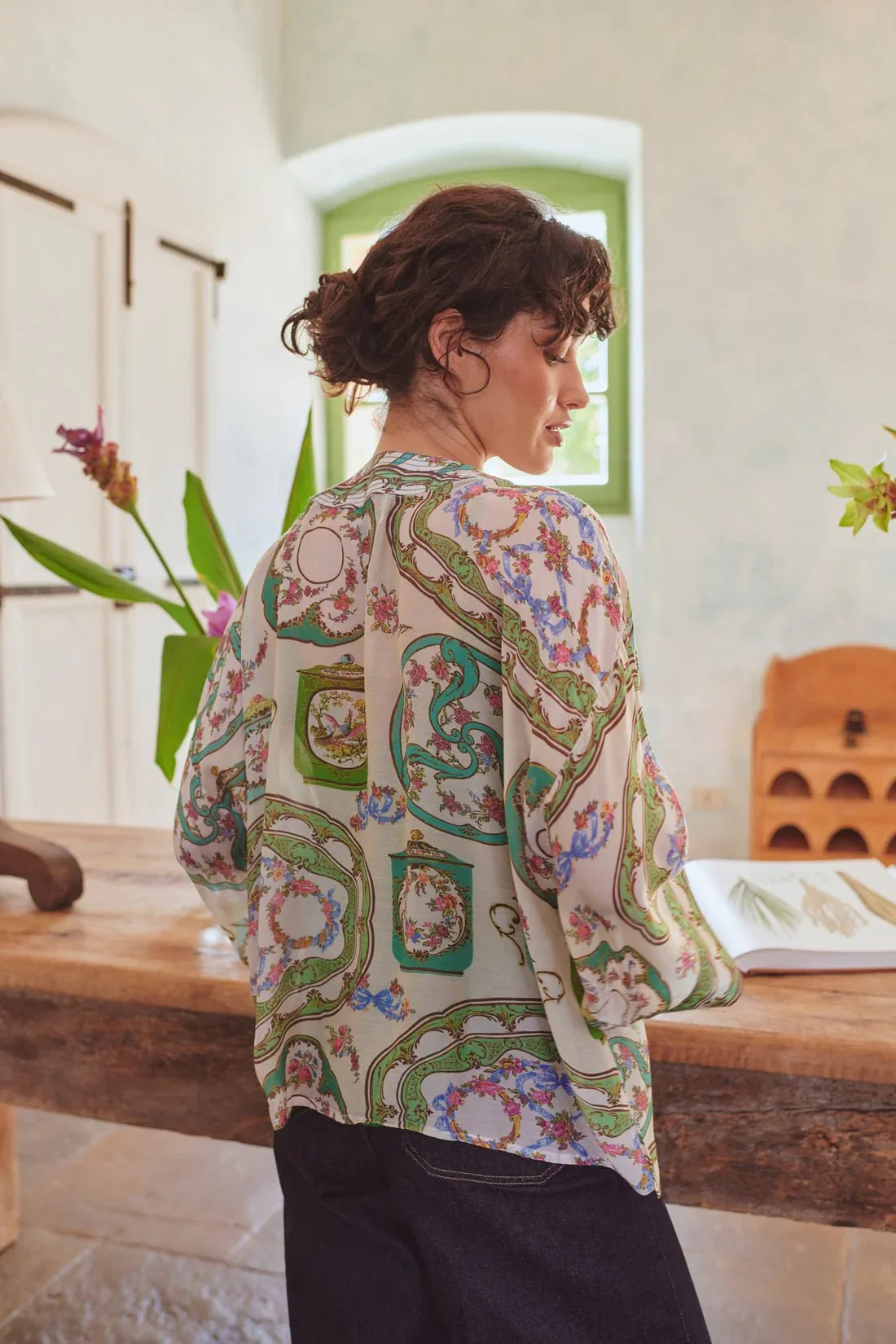 One Hundred Stars Afternoon Tea Green Kimono - Image 4