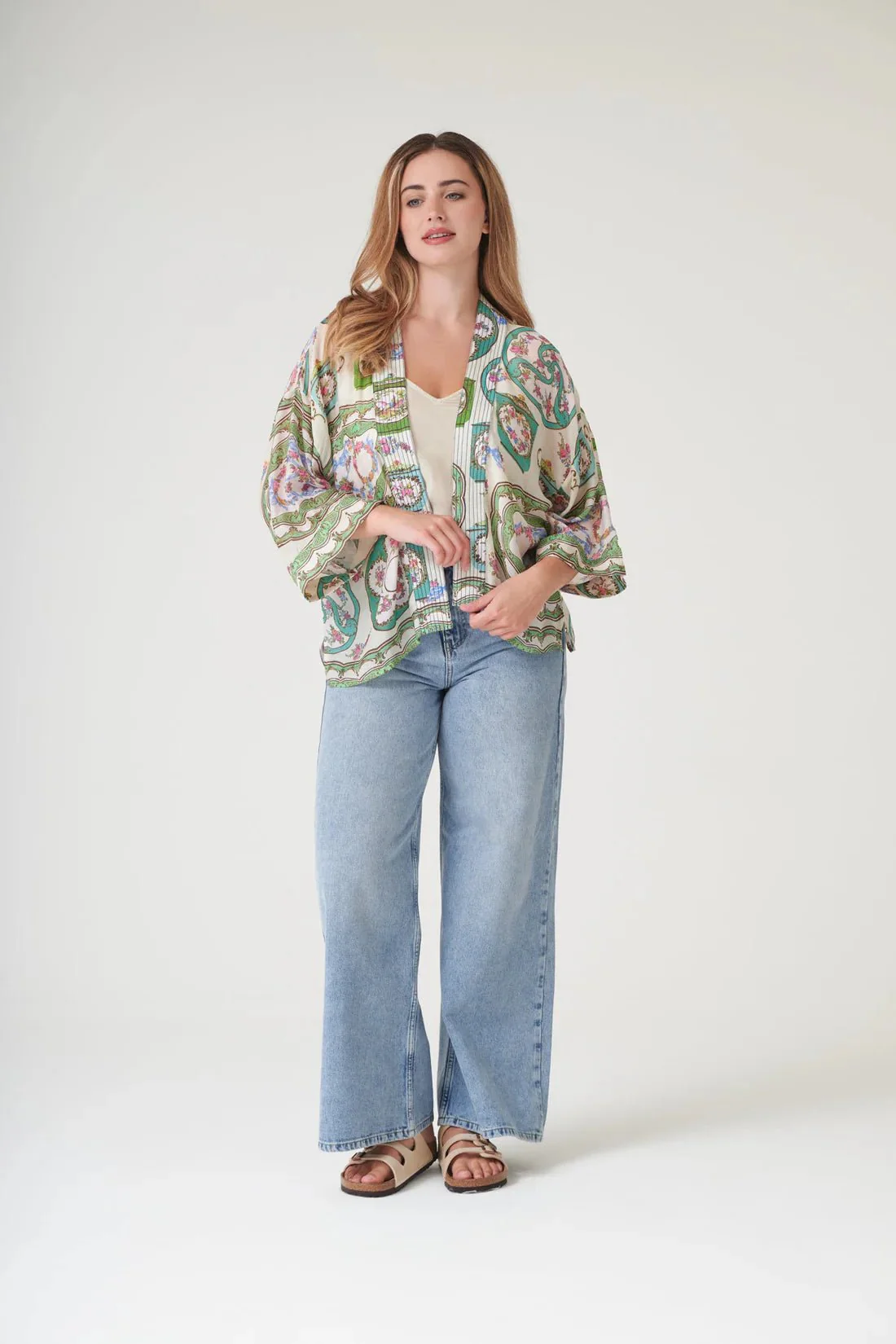 One Hundred Stars Afternoon Tea Green Kimono - Image 6