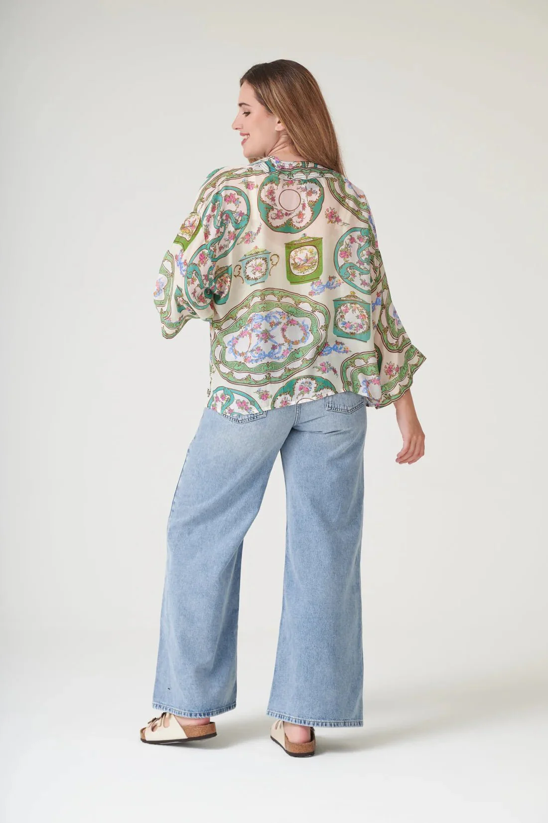 One Hundred Stars Afternoon Tea Green Kimono - Image 8