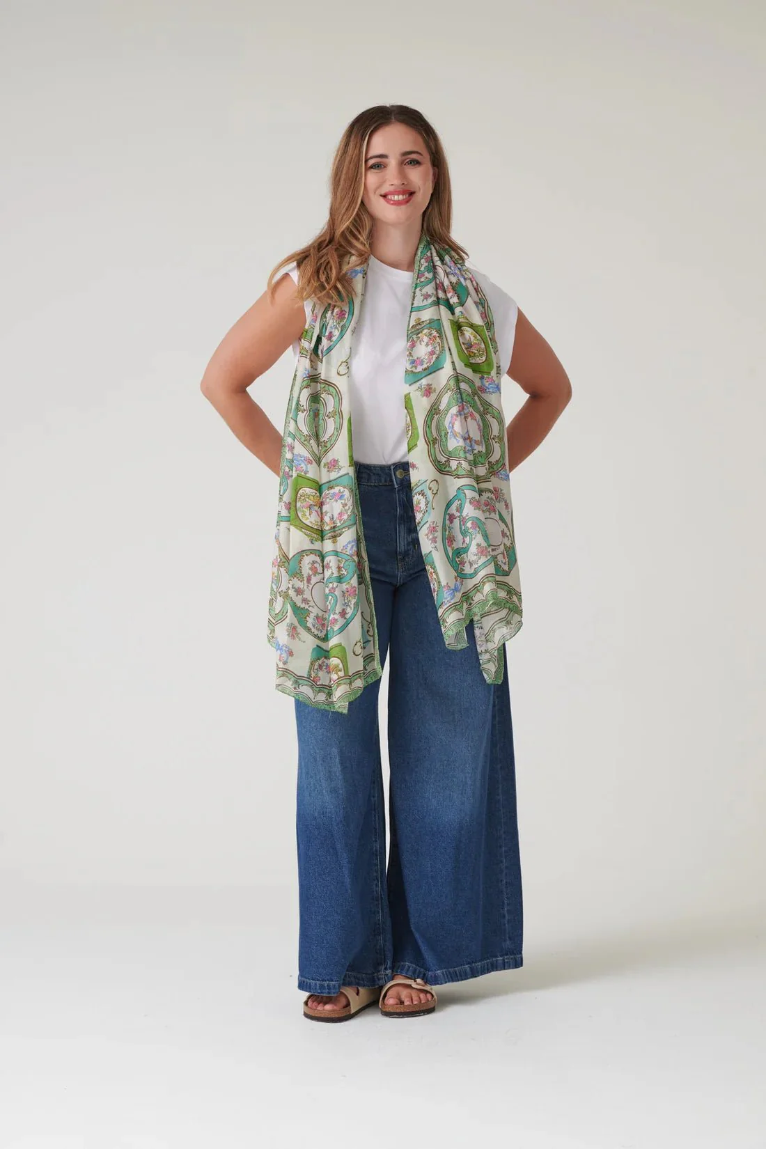 One Hundred Stars Afternoon Tea Green Scarf - Image 4