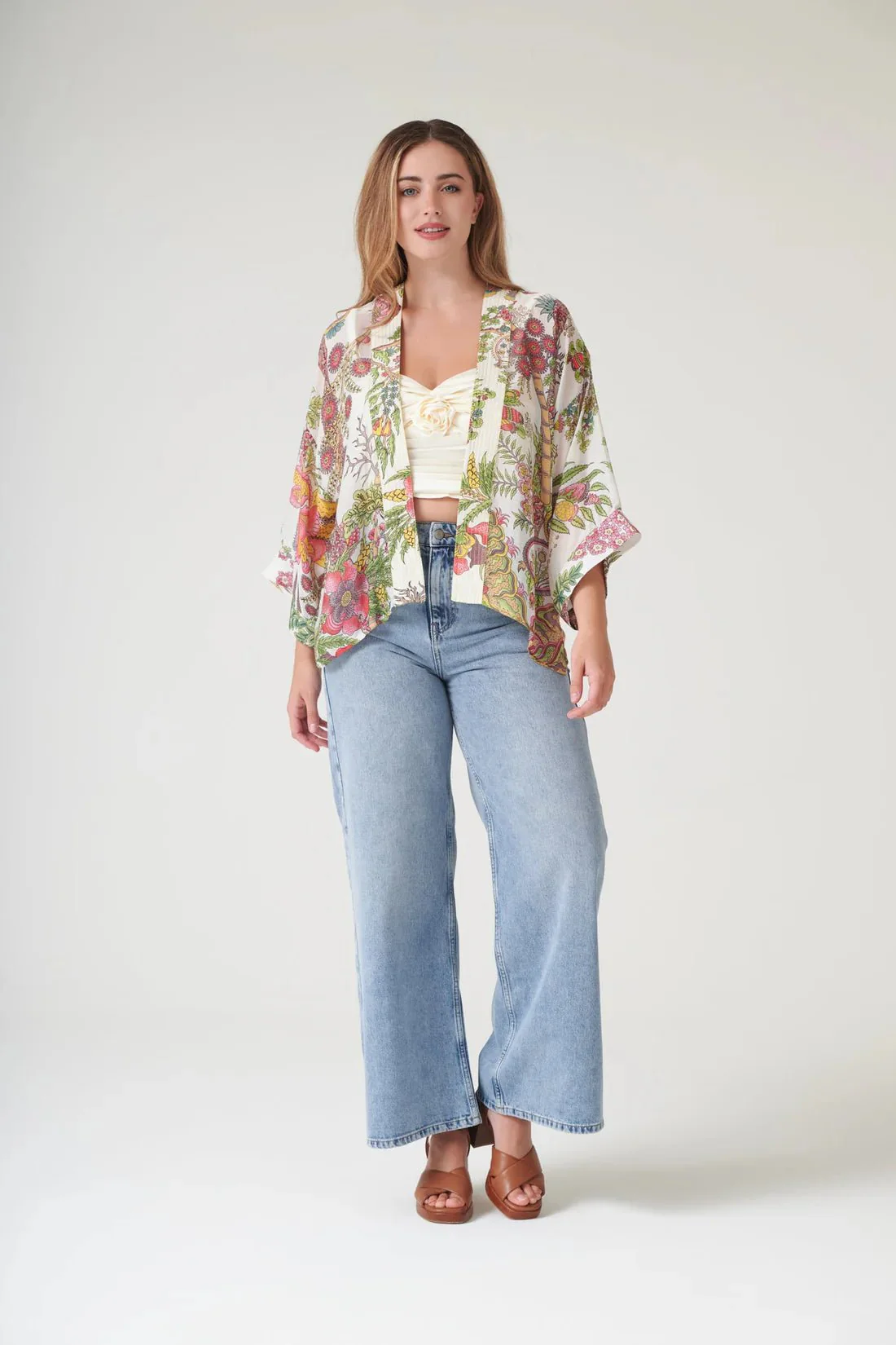 One Hundred Stars Boho Garden Ecru Kimono - Image 5