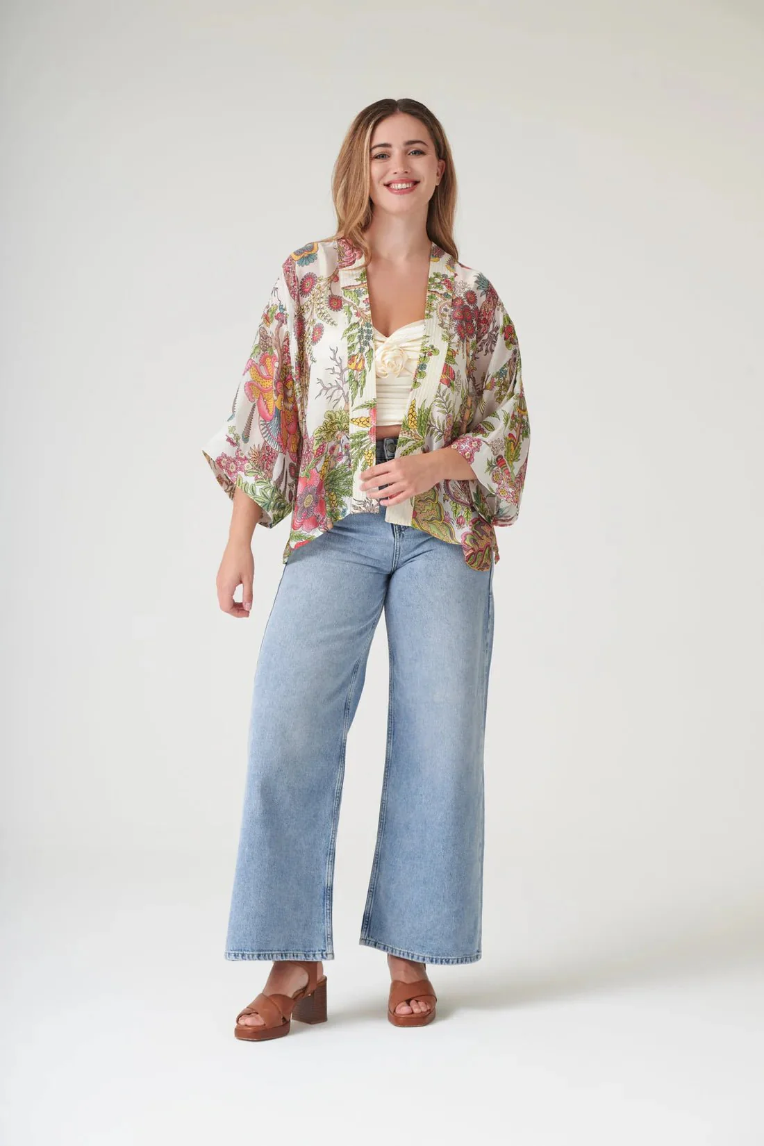 One Hundred Stars Boho Garden Ecru Kimono - Image 6