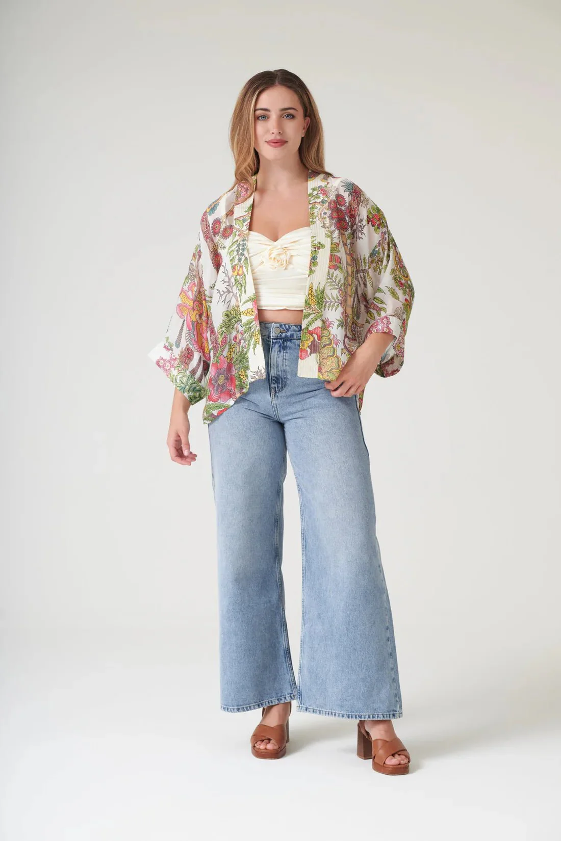 One Hundred Stars Boho Garden Ecru Kimono - Image 7