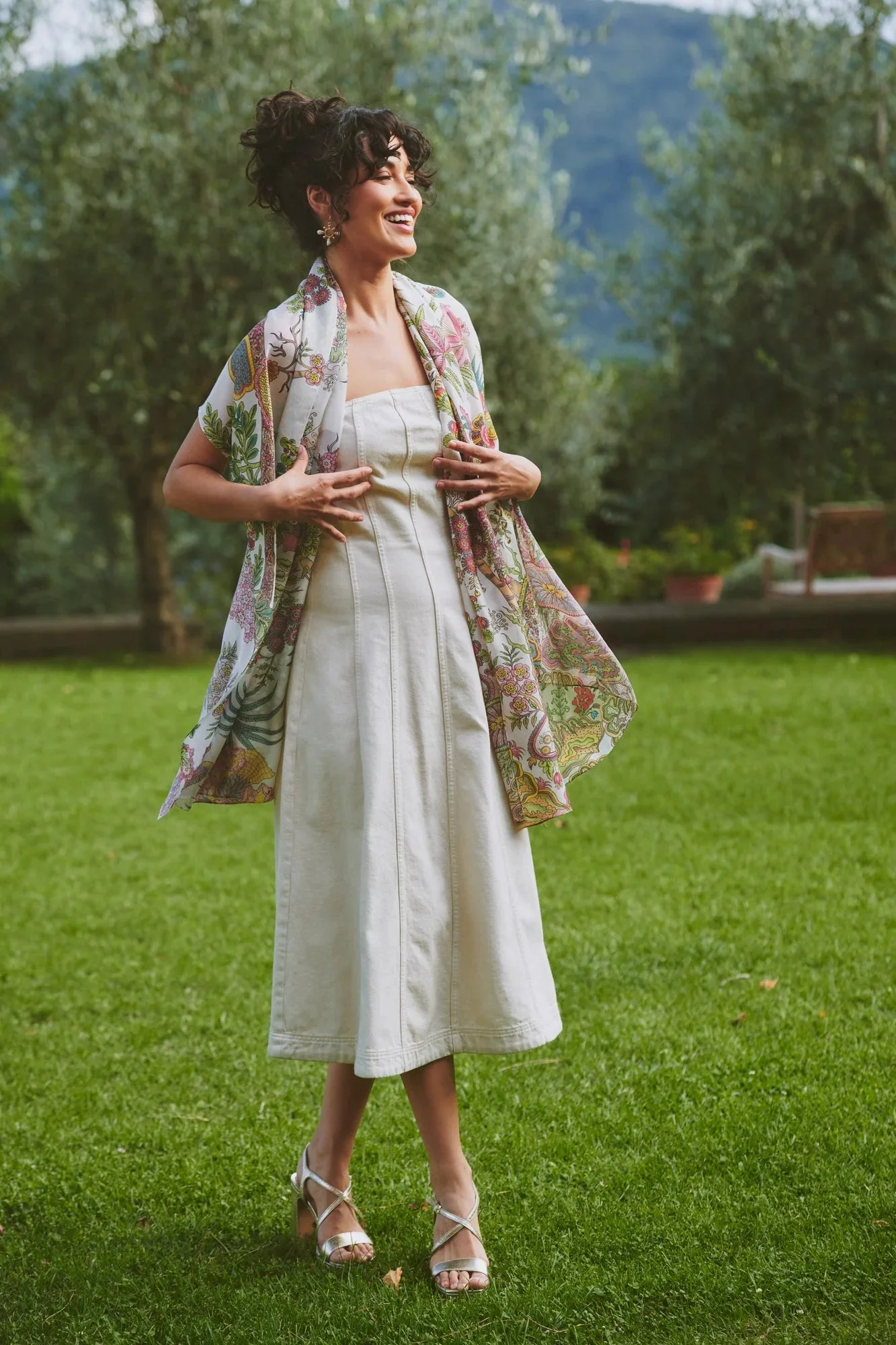 One Hundred Stars Boho Garden Ecru Scarf